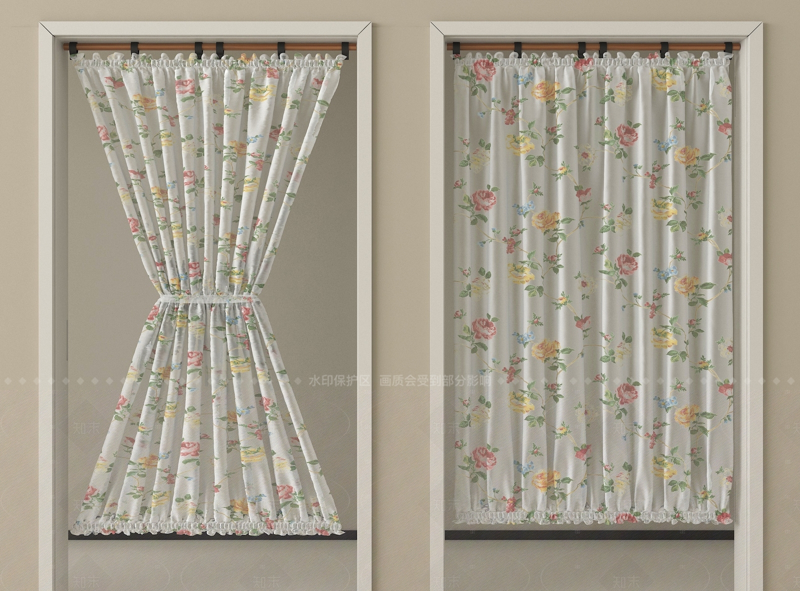 现代窗帘SU模型下载【ID:1205618692】