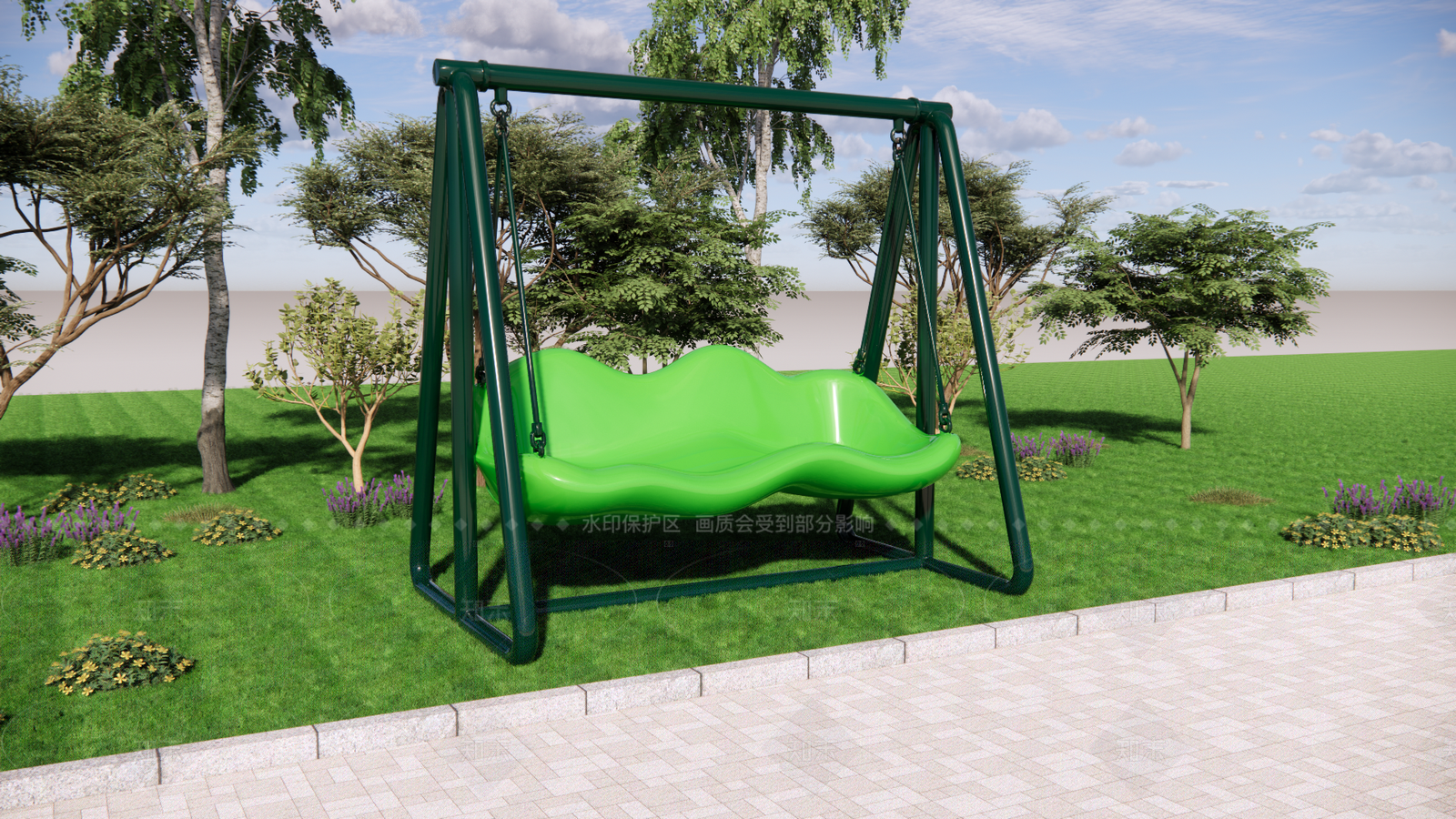 现代秋千SU模型下载【ID:1205618779】