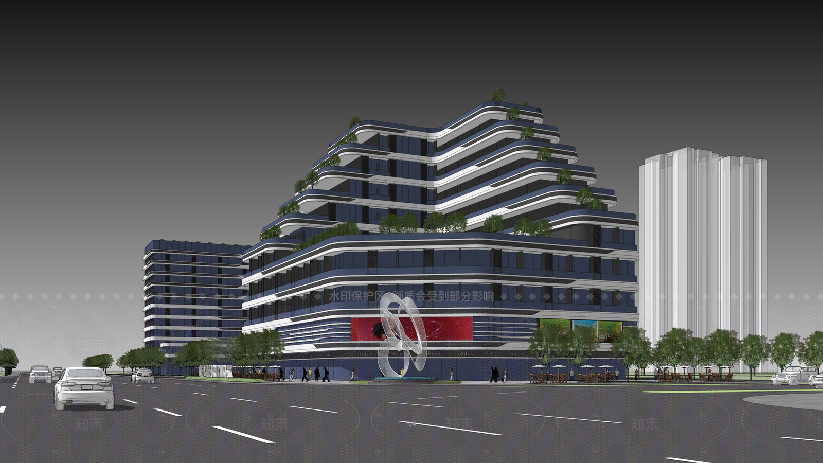 现代商场建筑SU模型下载【ID:1205618972】