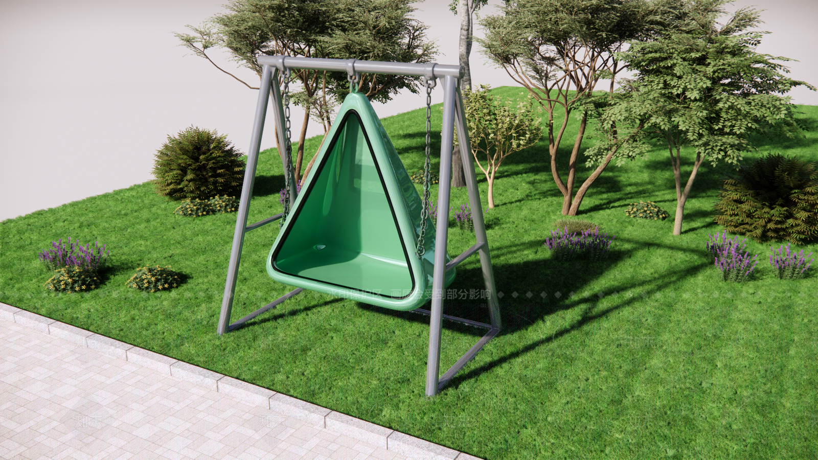 现代秋千SU模型下载【ID:1205619261】