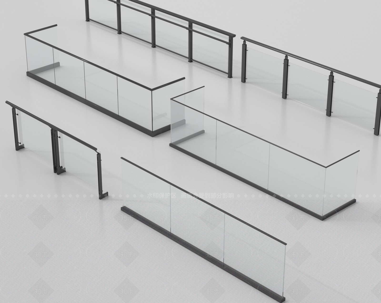 现代围栏护栏SU模型下载【ID:1205619252】