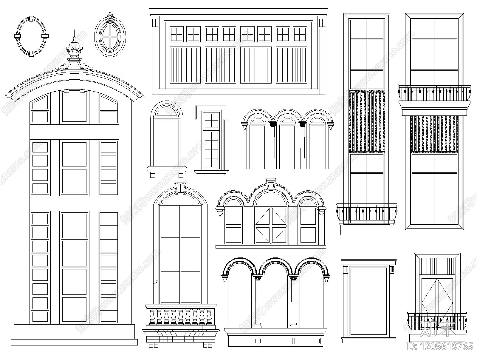 欧式窗施工图下载【ID:1205619765】