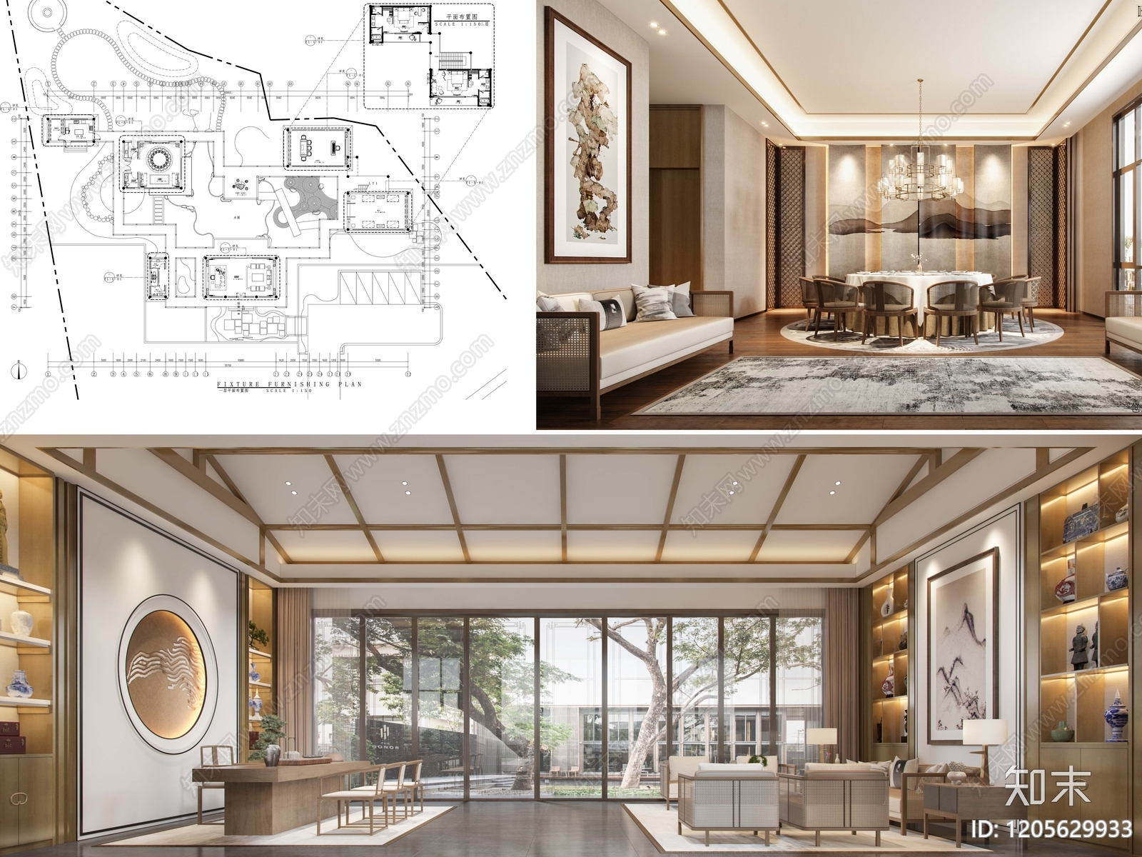 现代会所cad施工图下载【ID:1205629933】