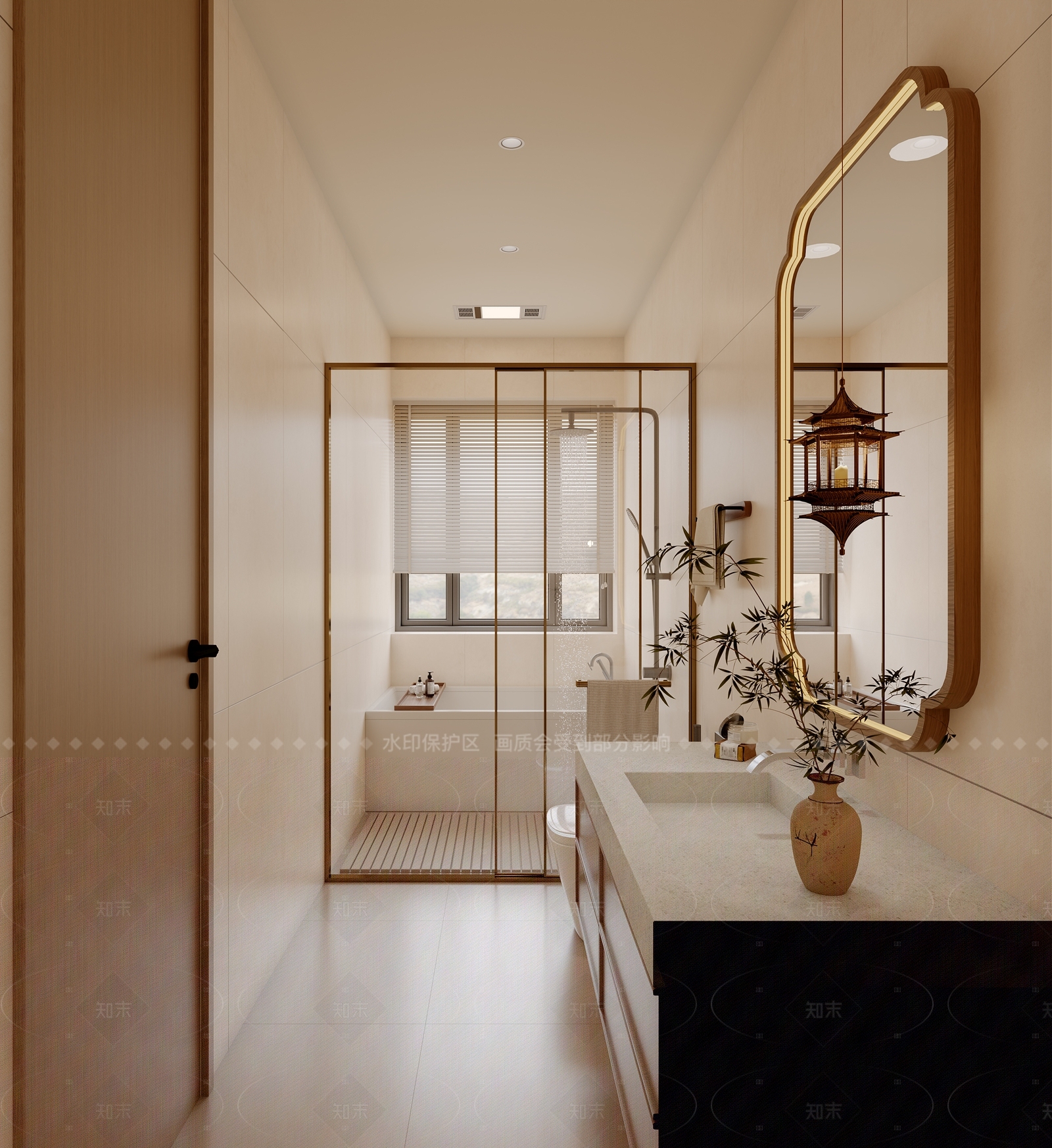 新中式中式卫生间3D模型下载【ID:1205623901】