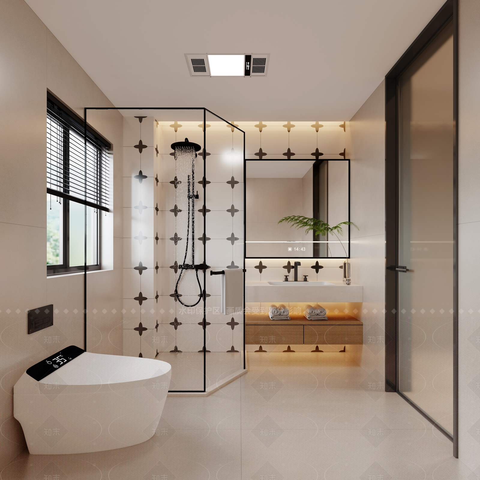 奶油卫生间3D模型下载【ID:1205625559】