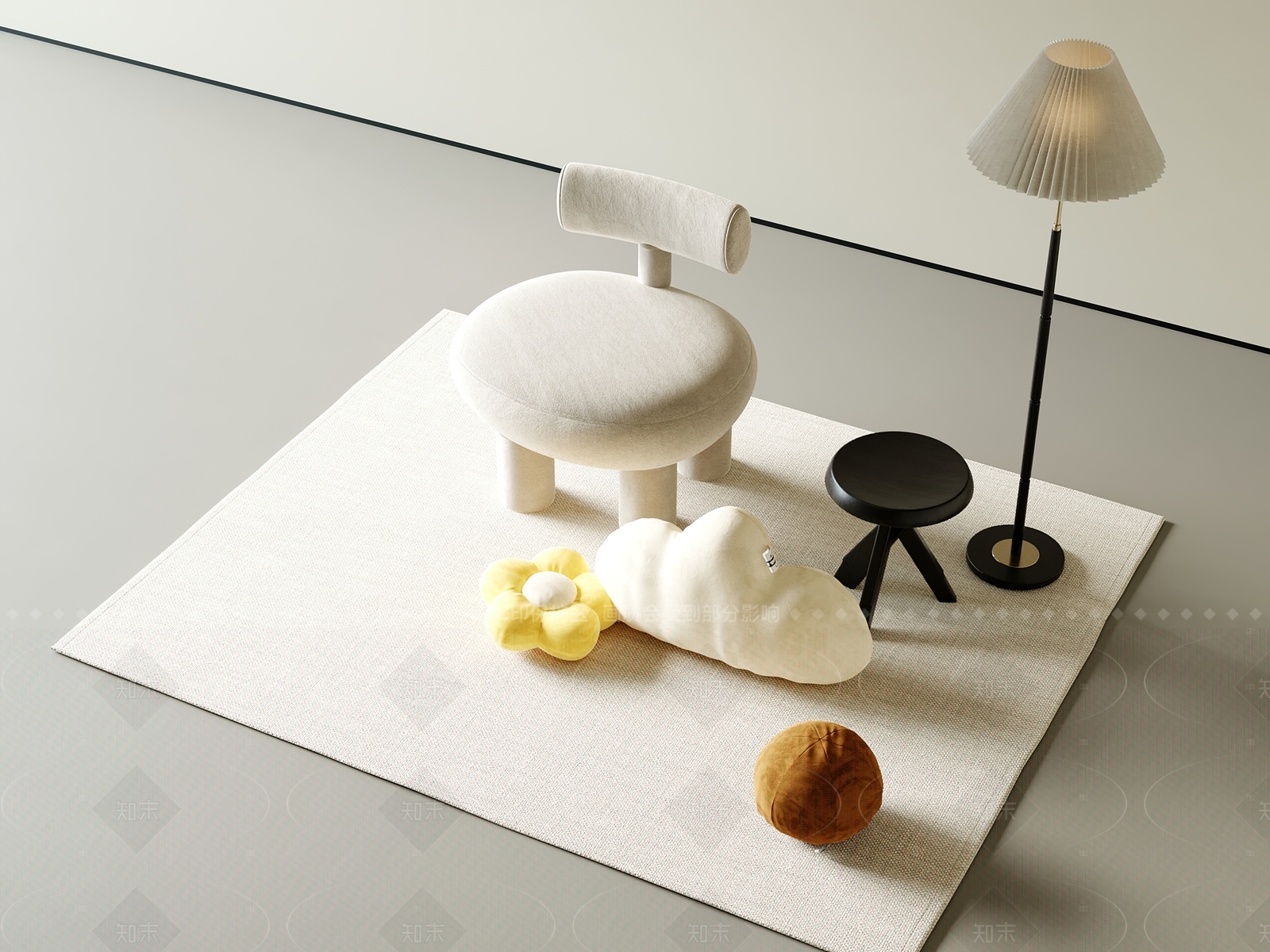 现代简约儿童椅3D模型下载【ID:1205626564】