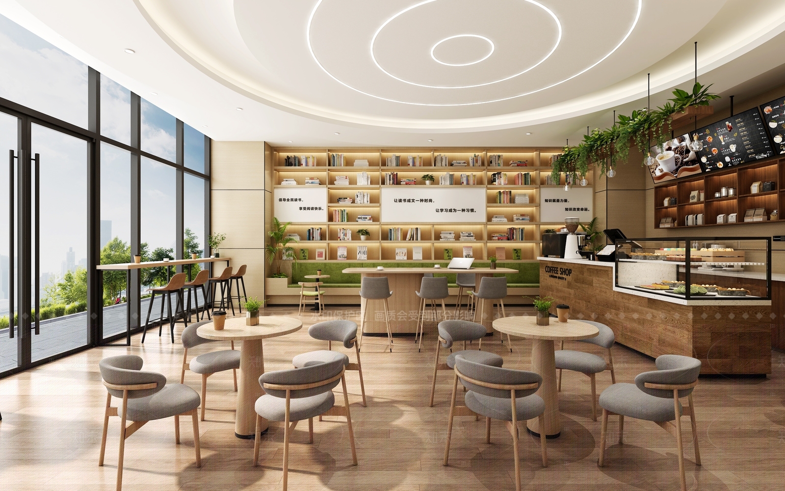 现代咖啡厅3D模型下载【ID:1205629432】