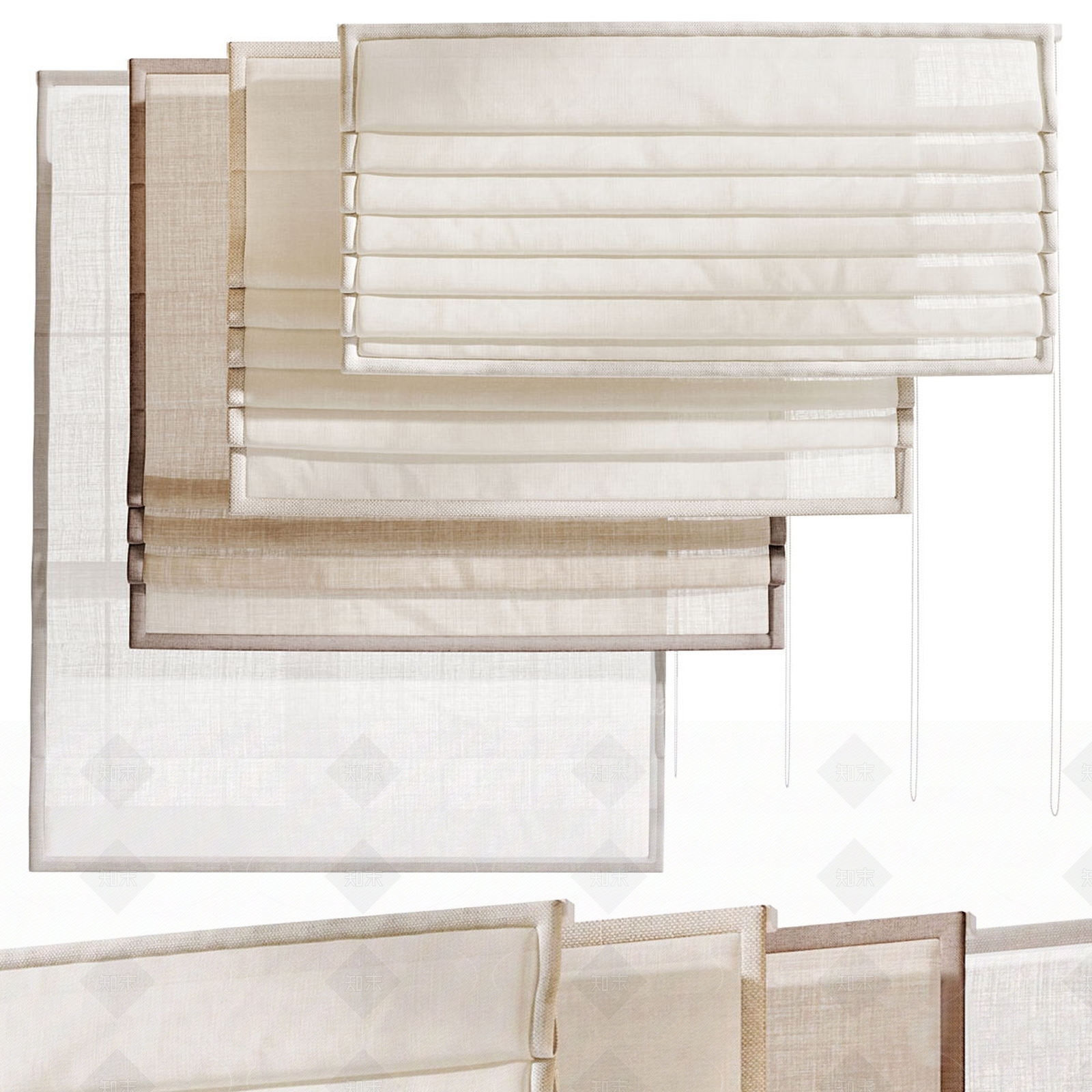 现代窗帘SU模型下载【ID:1205630140】