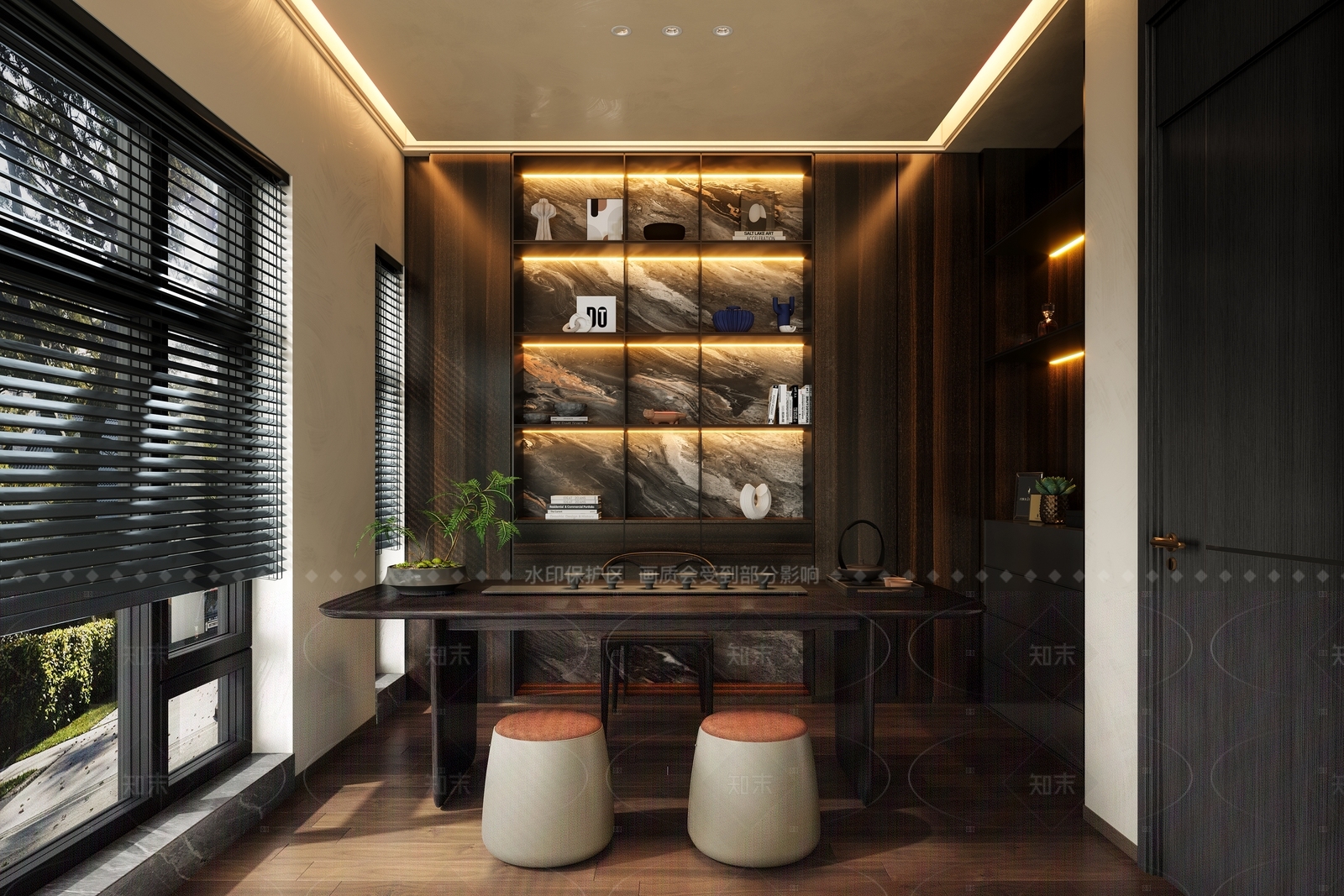 轻奢现代书房3D模型下载【ID:1205634735】