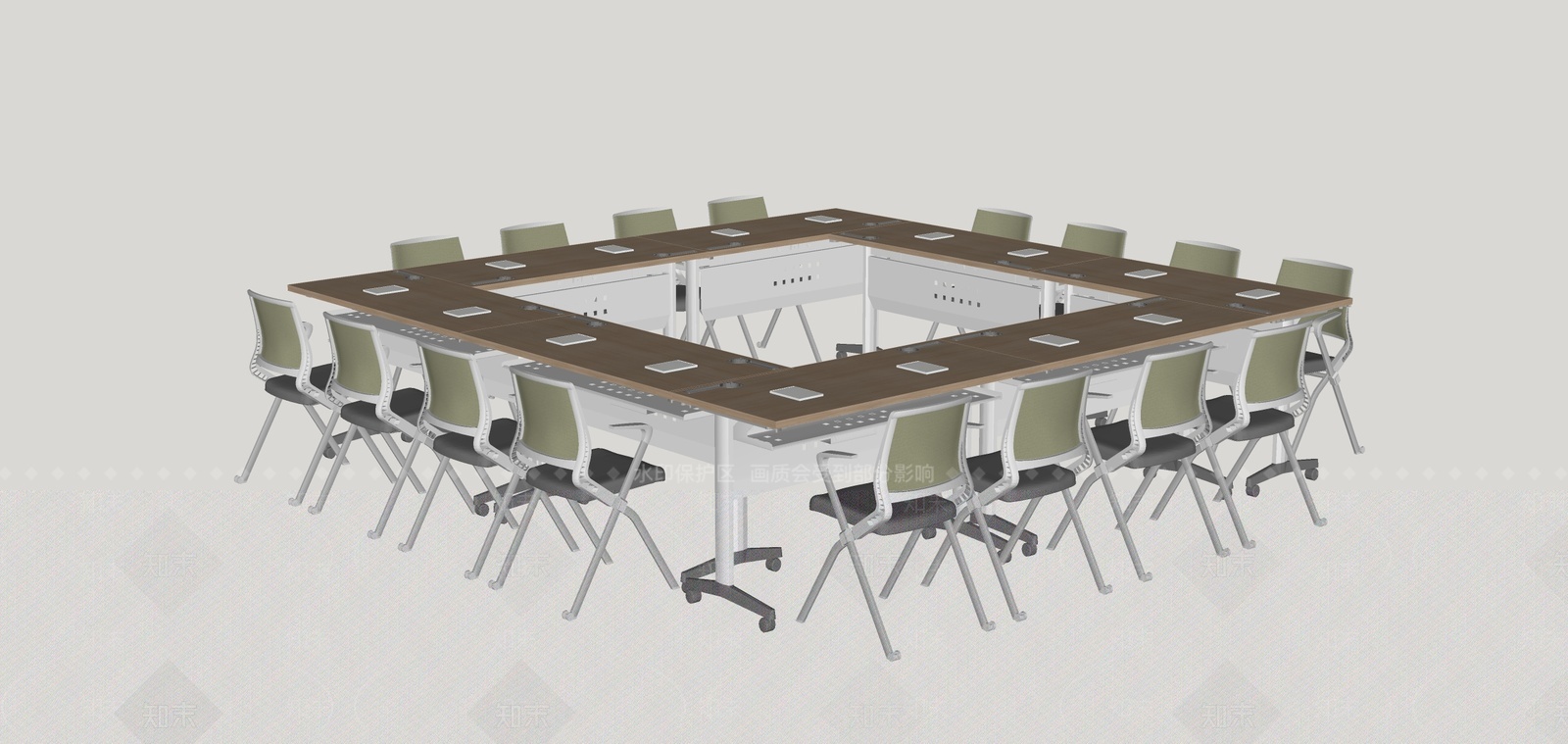 现代会议桌椅SU模型下载【ID:1205638507】