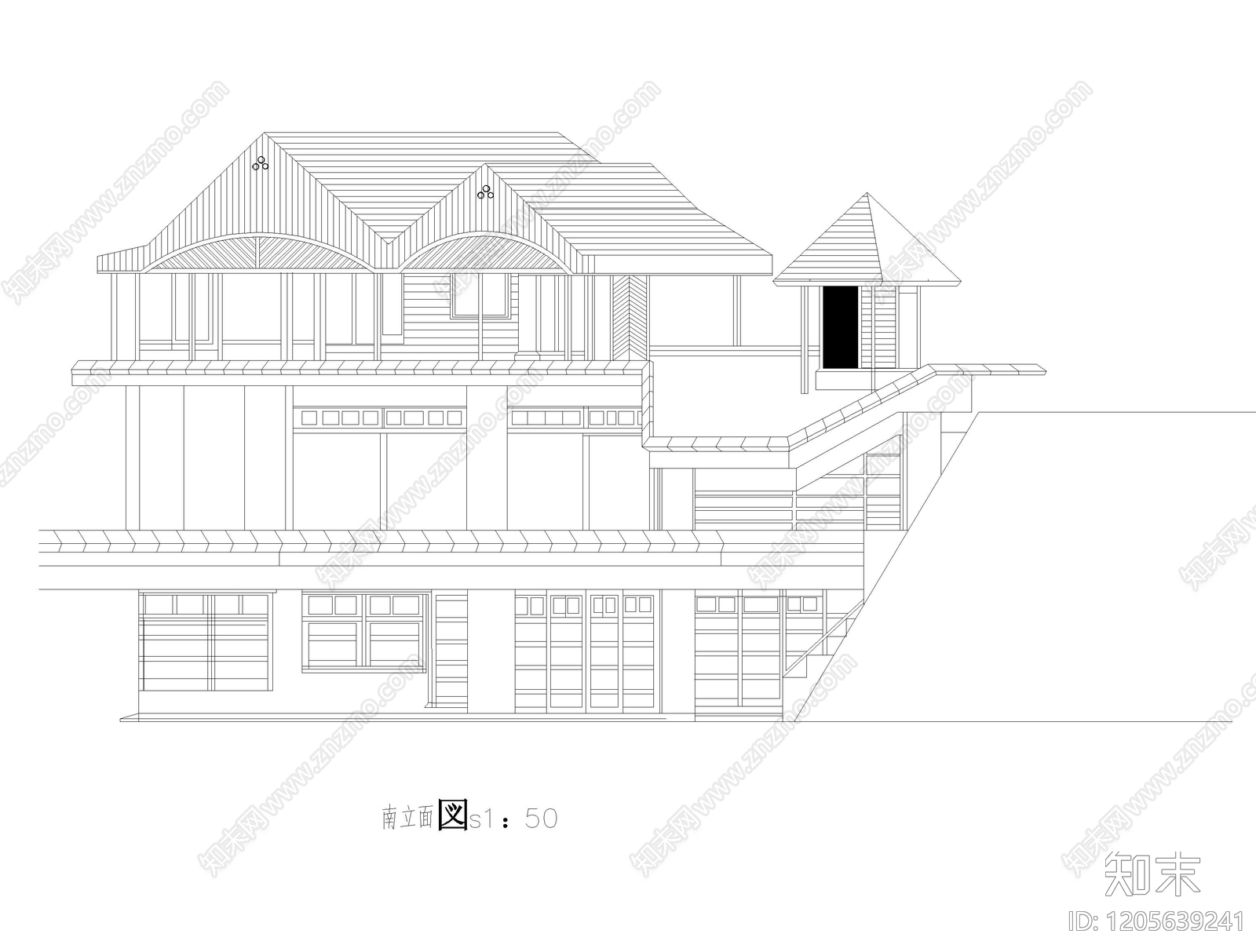 现代日式民宿建筑施工图下载【ID:1205639241】