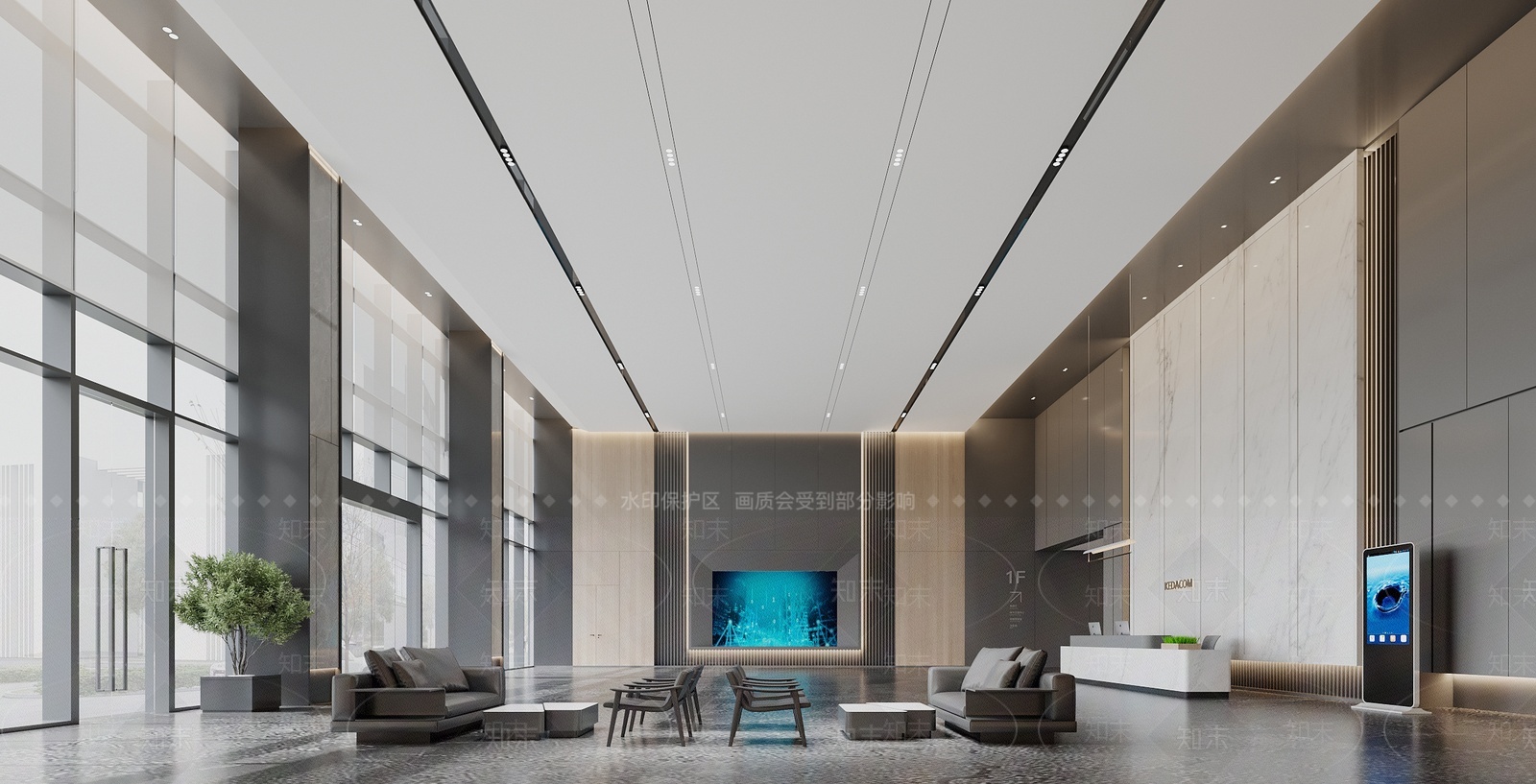 现代公司大堂SU模型下载【ID:1205639483】