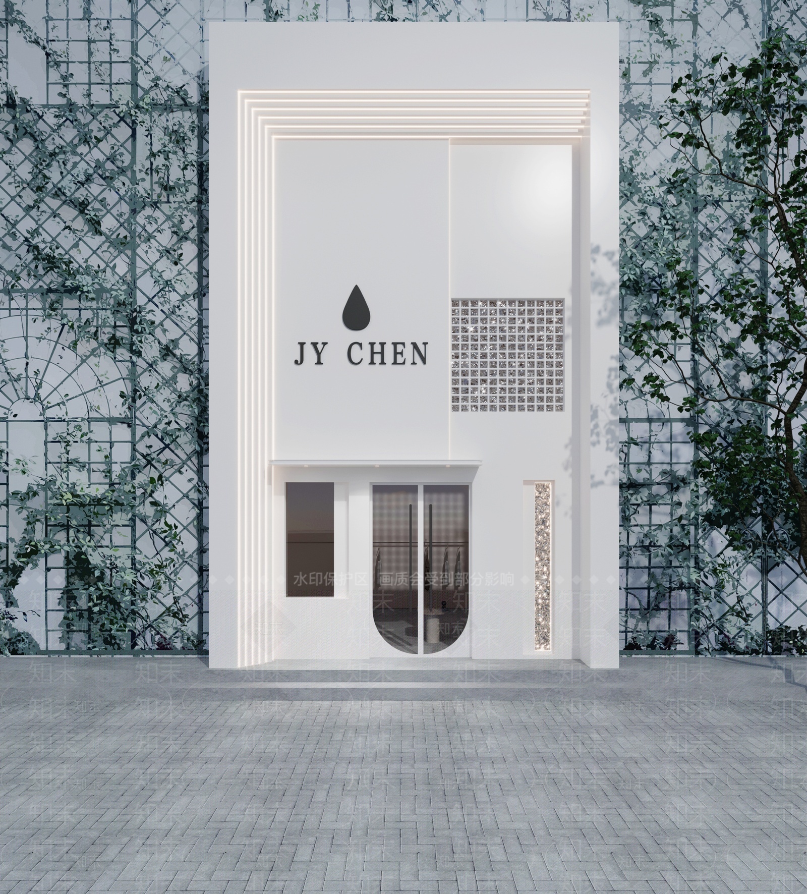 现代服装店门头门面3D模型下载【ID:1205639813】