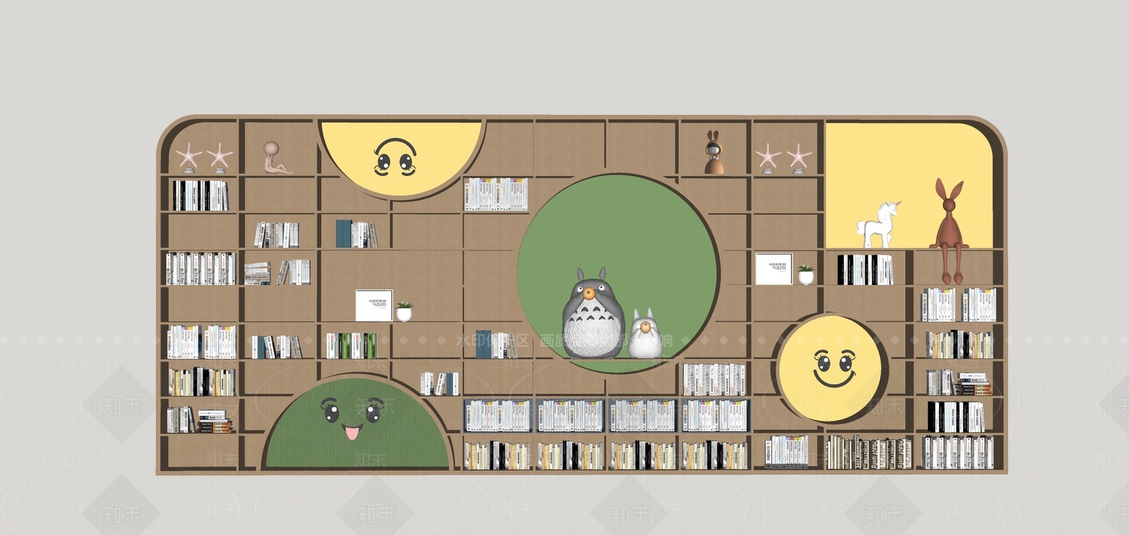 现代书柜SU模型下载【ID:1205641008】