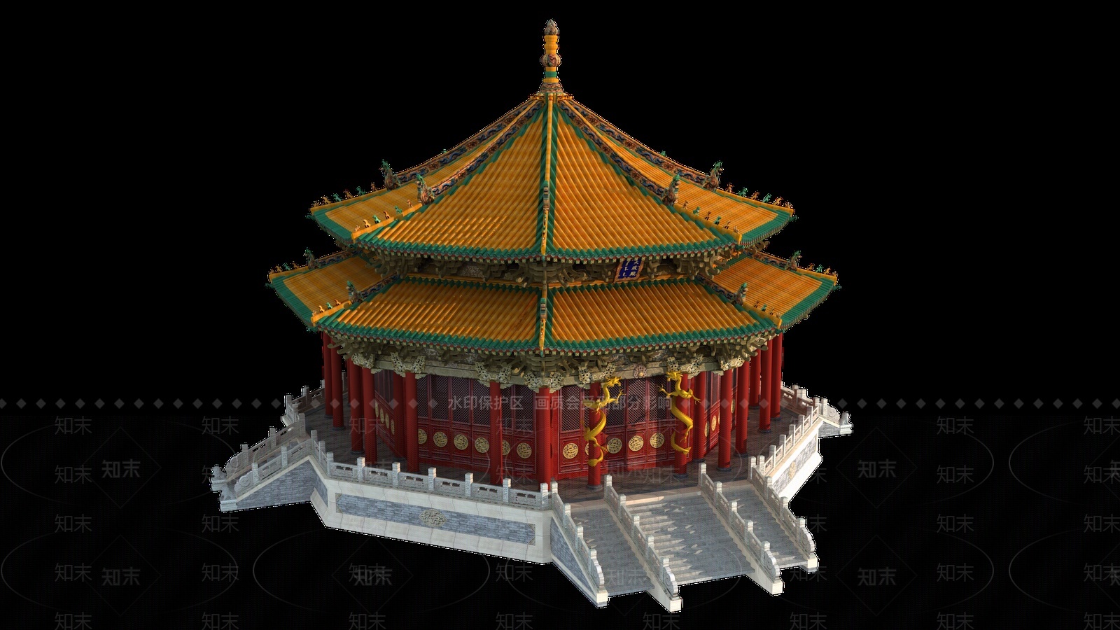 中式沈阳故宫大政殿3D模型下载【ID:1205641386】