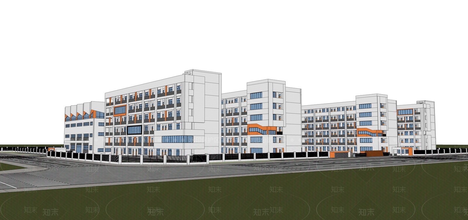 现代学校建筑SU模型下载【ID:1205641958】