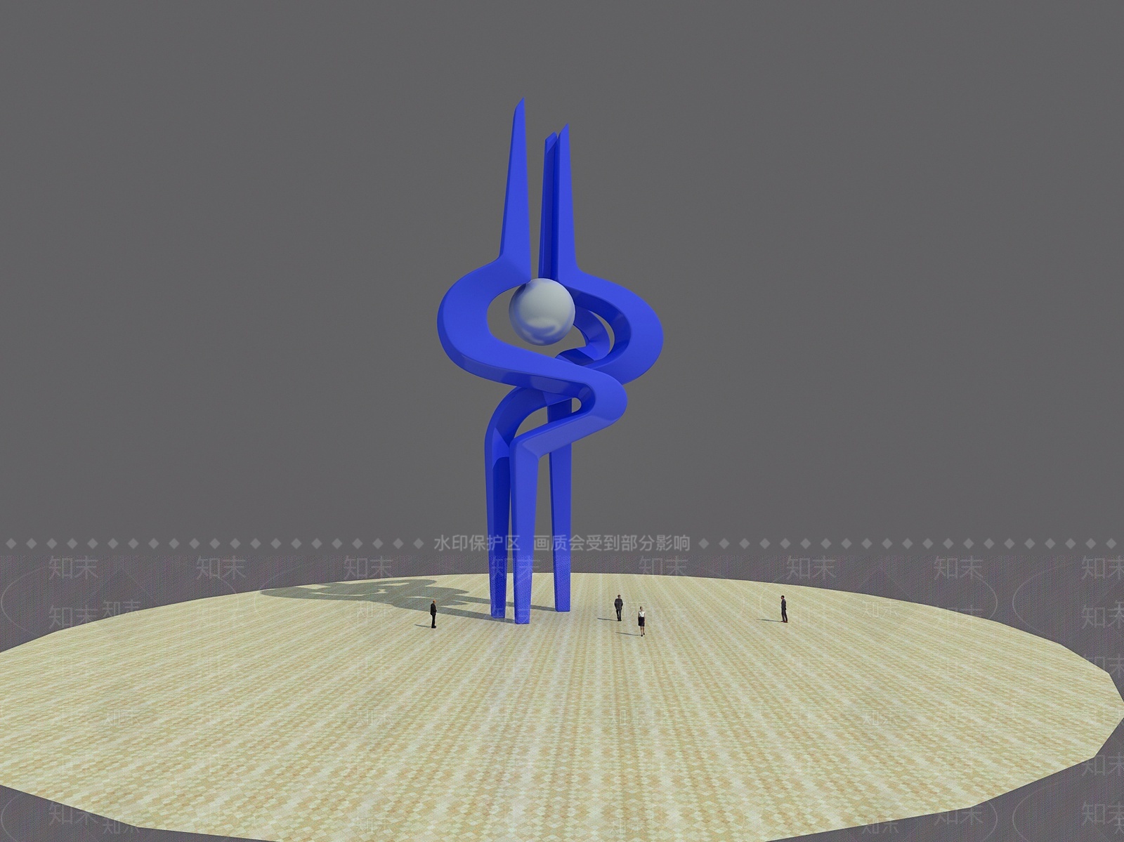 现代景观雕塑3D模型下载【ID:1205642121】