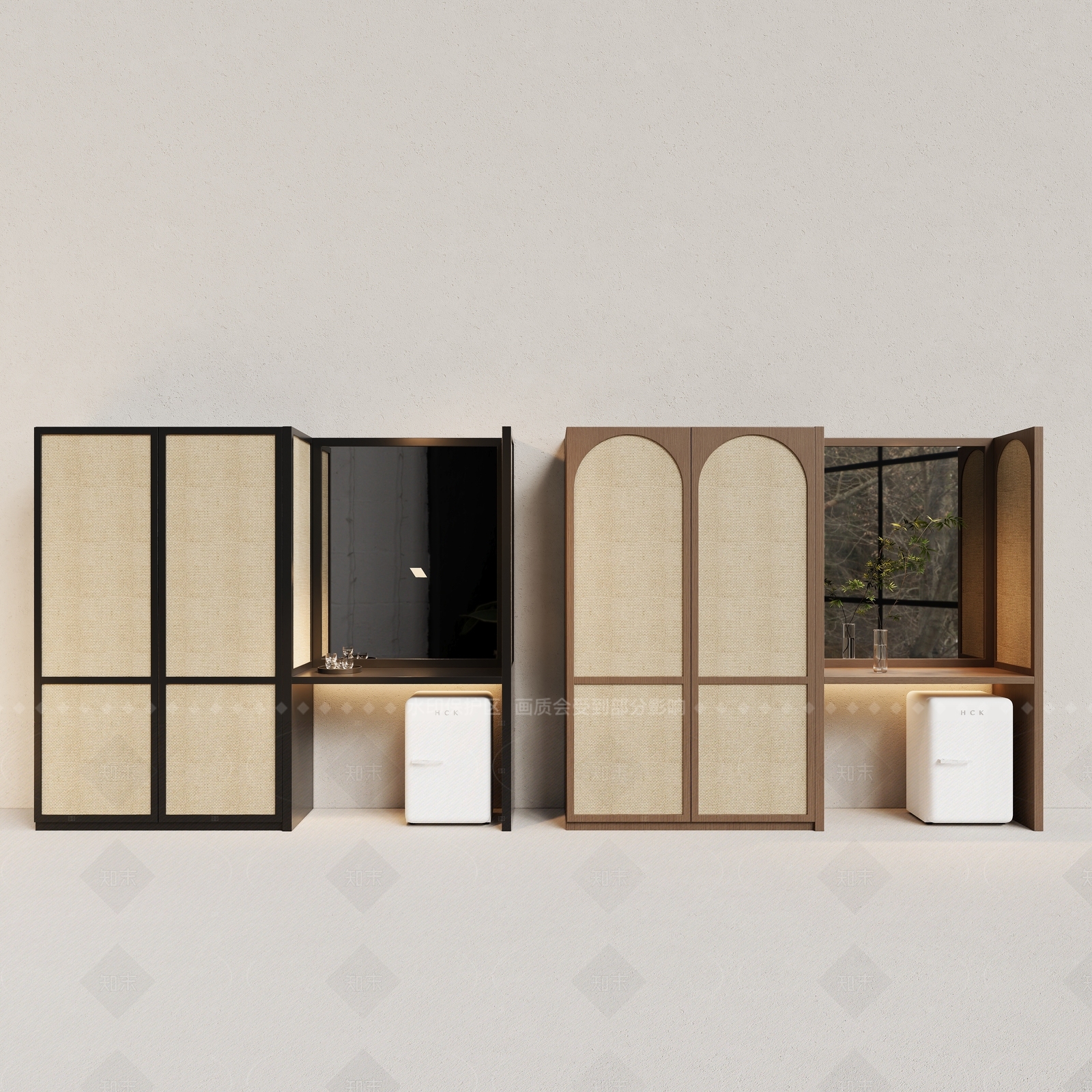 现代中古衣柜3D模型下载【ID:1205642501】