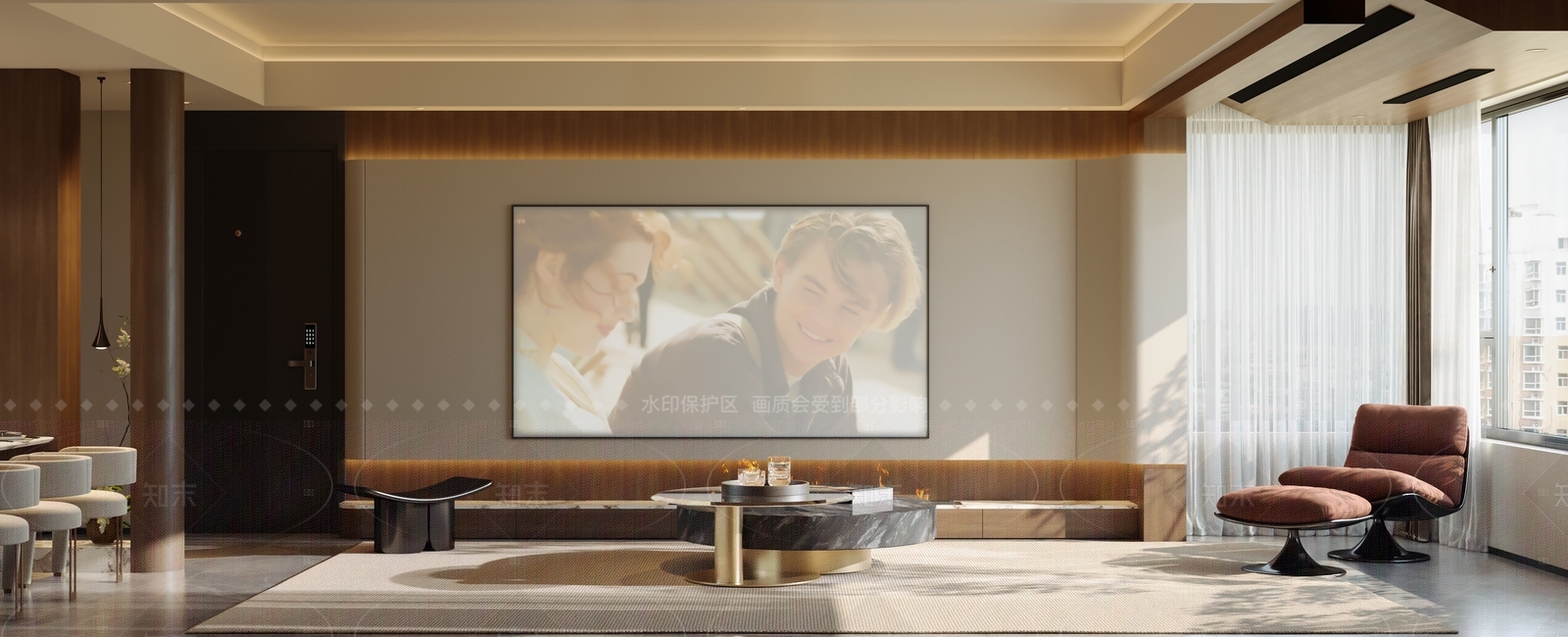 现代复古电视背景墙3D模型下载【ID:1205642892】