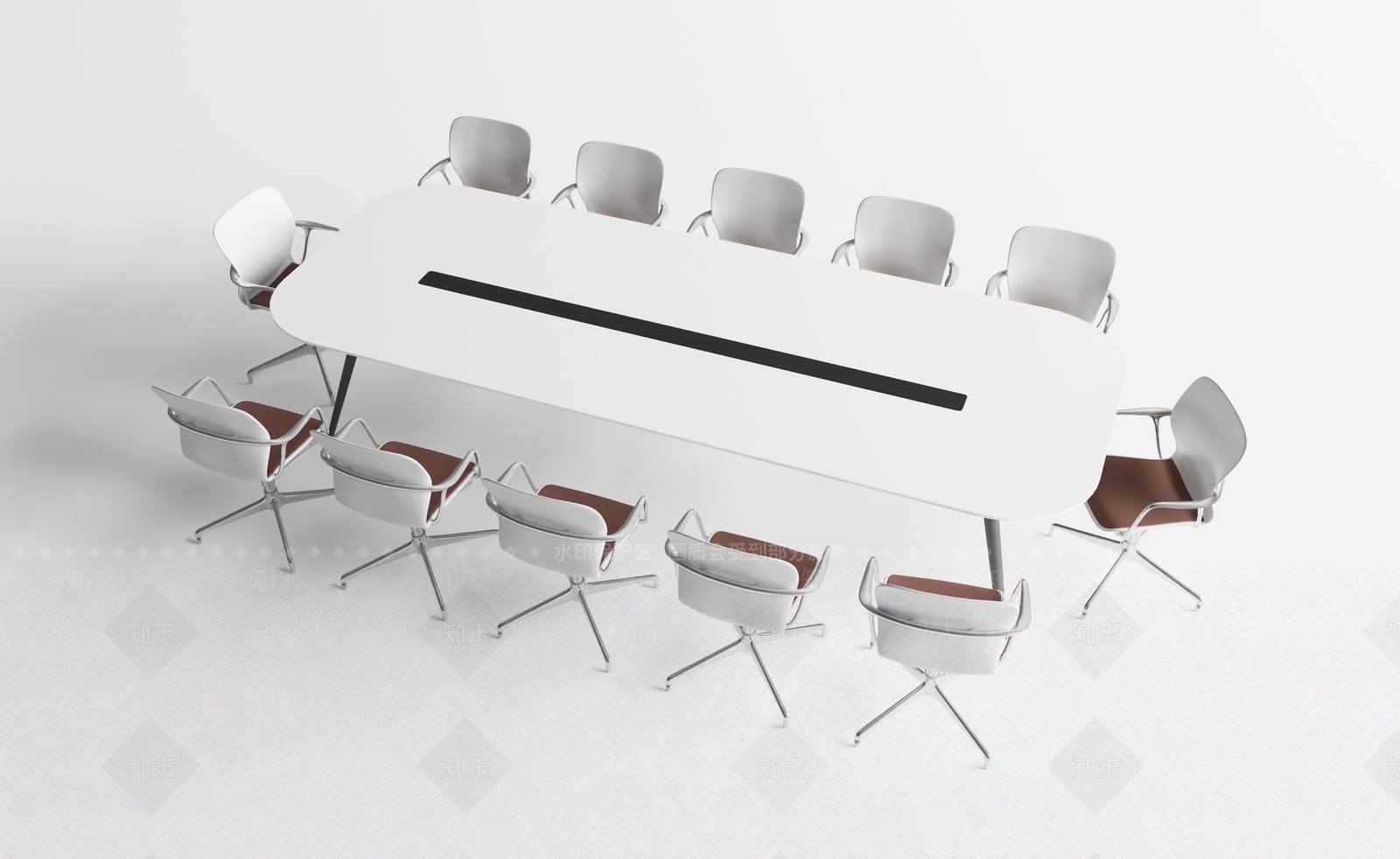 现代办公桌椅组合3D模型下载【ID:1205643001】