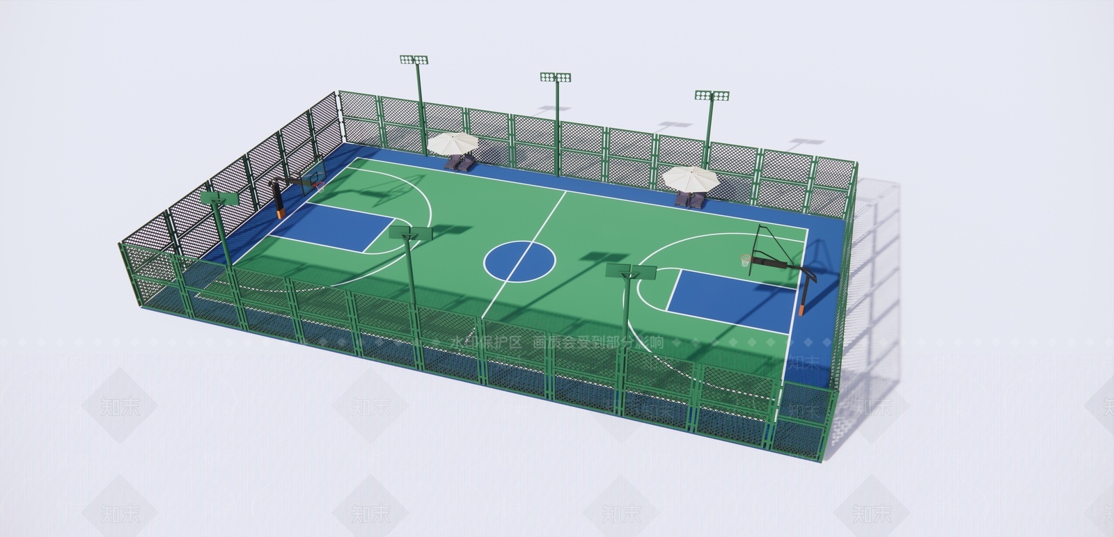 现代体育建筑篮球场SU模型下载【ID:1205643755】