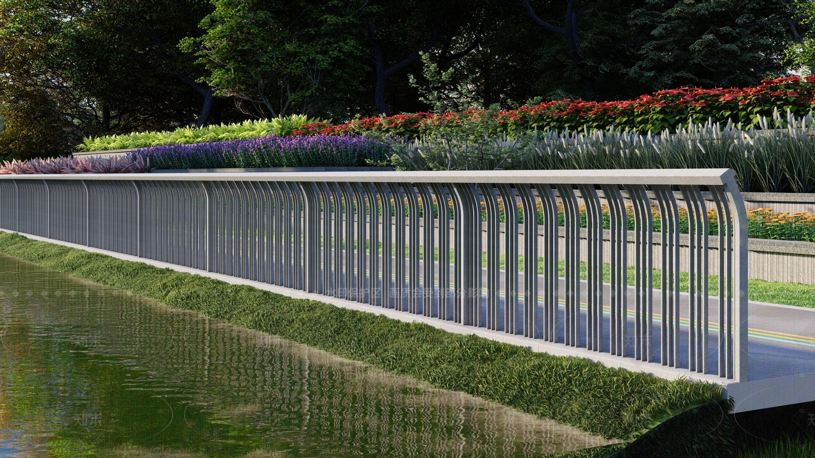 现代简约景观围栏SU模型下载【ID:1205643890】