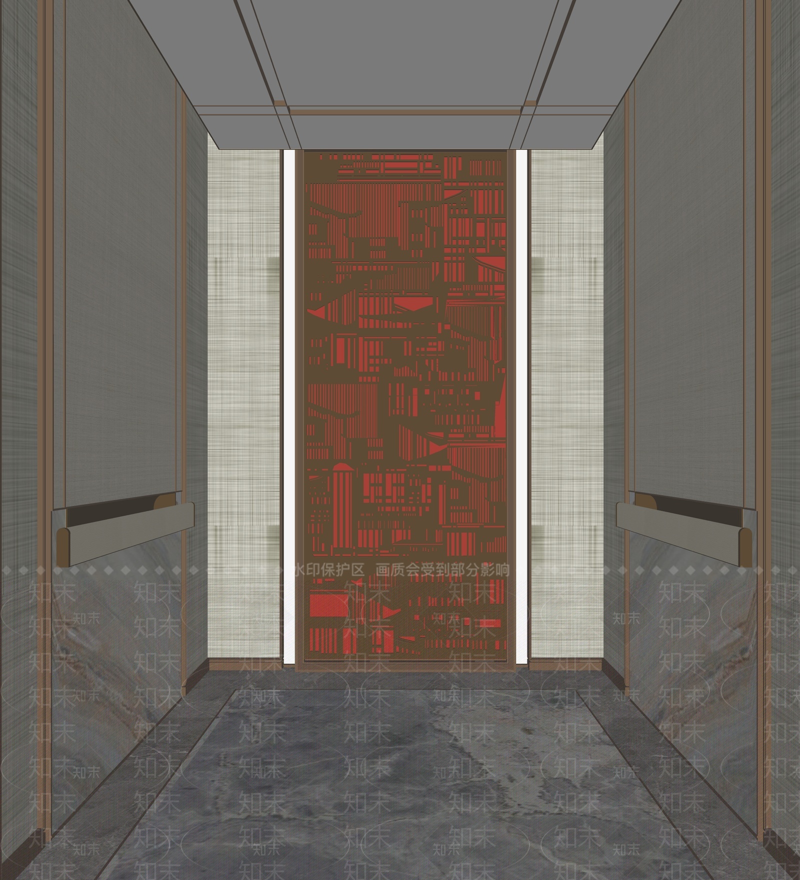 现代电梯间轿厢SU模型下载【ID:1205645256】