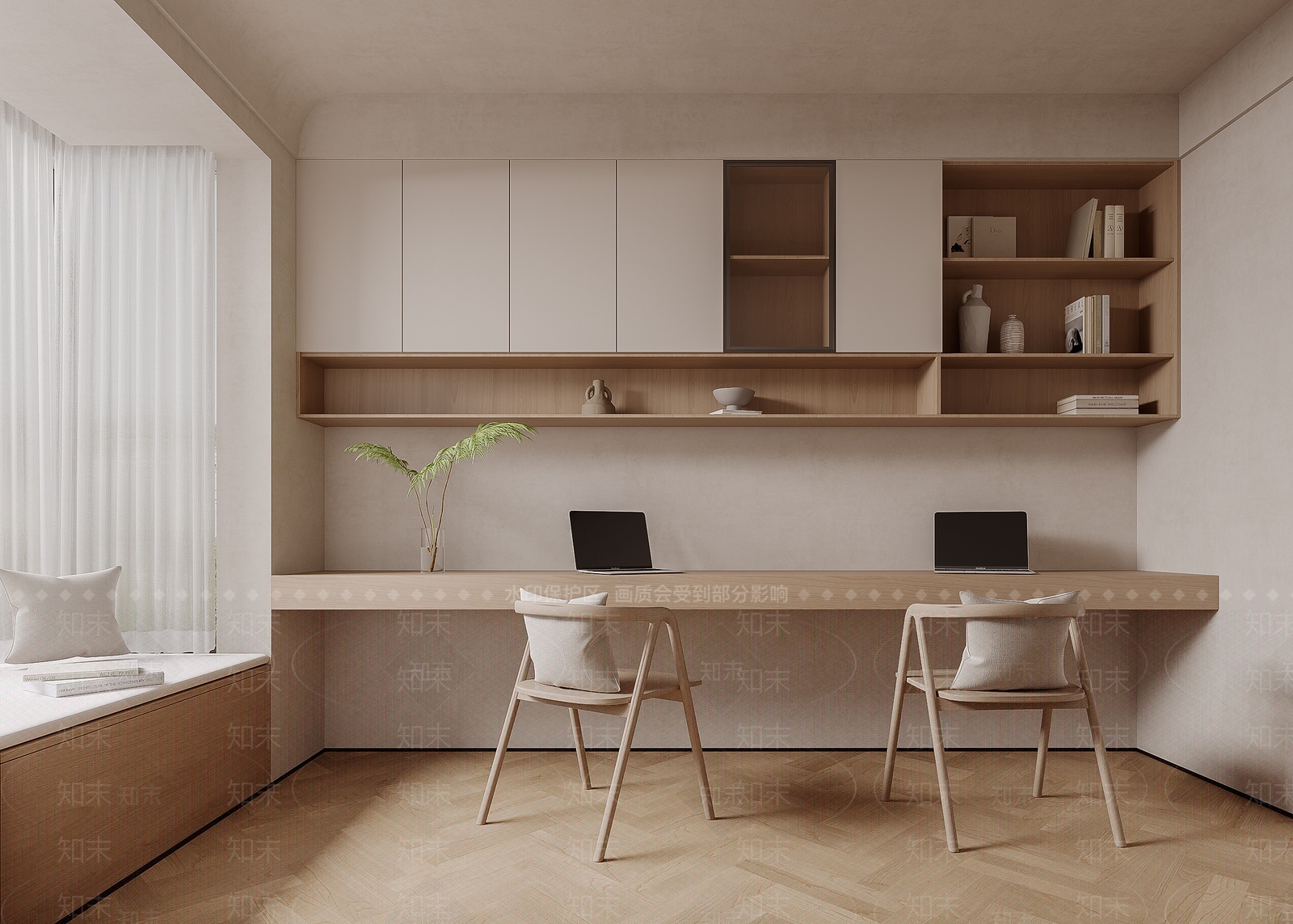侘寂简约书房3D模型下载【ID:1205645305】