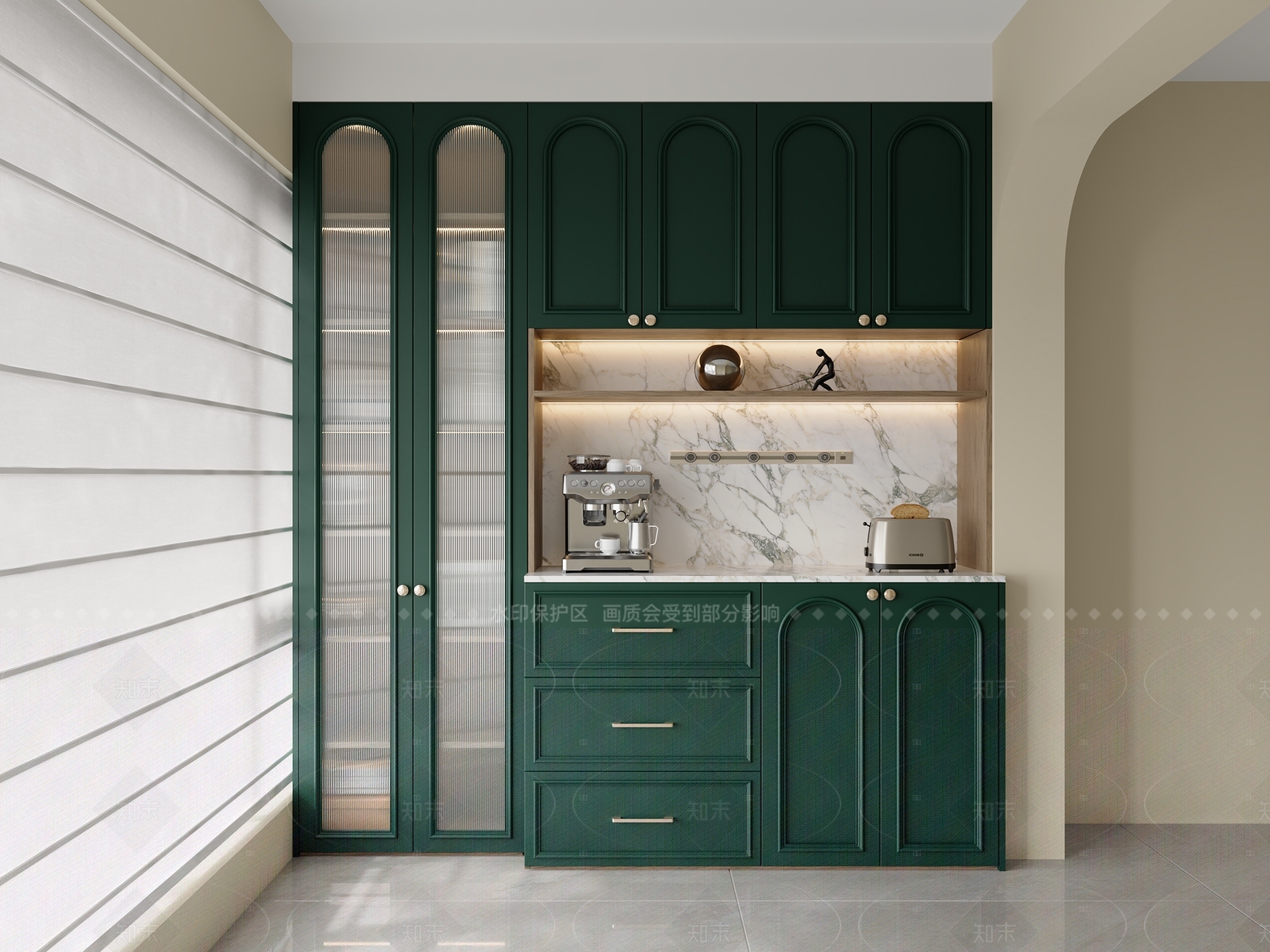 法式美式餐边柜3D模型下载【ID:1205645902】