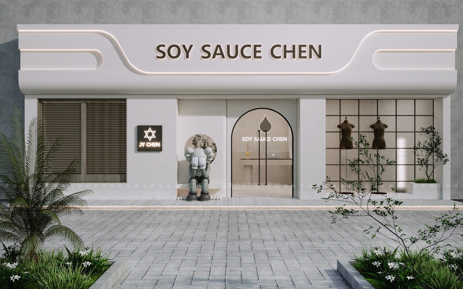 现代门头门面SU模型下载【ID:1205646334】