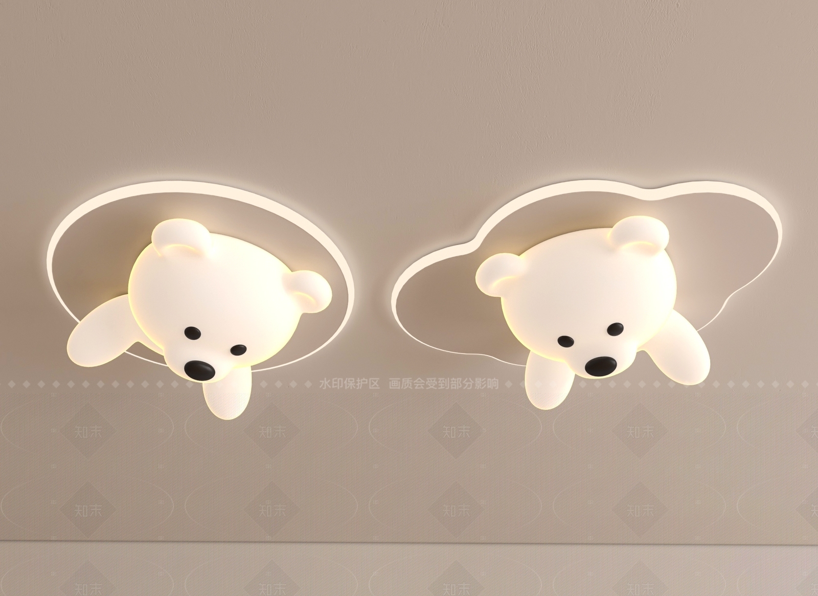 现代儿童房吸顶灯3D模型下载【ID:1205646835】