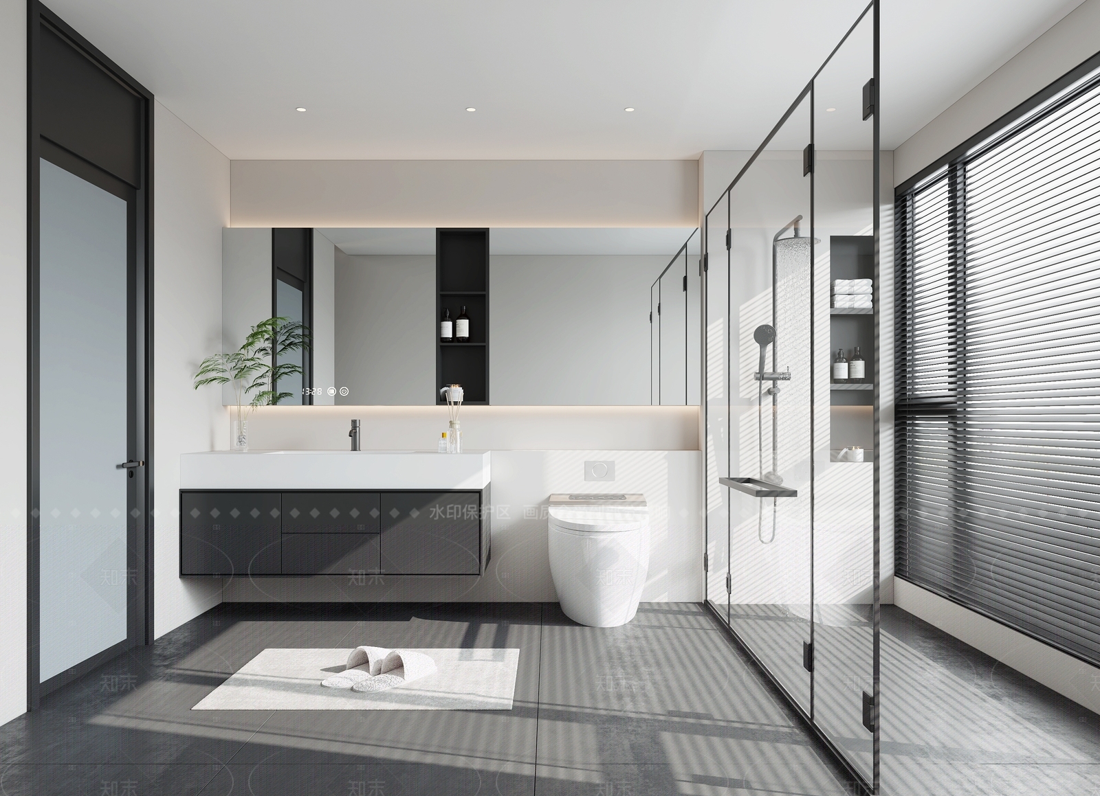 现代卫生间3D模型下载【ID:1205647600】