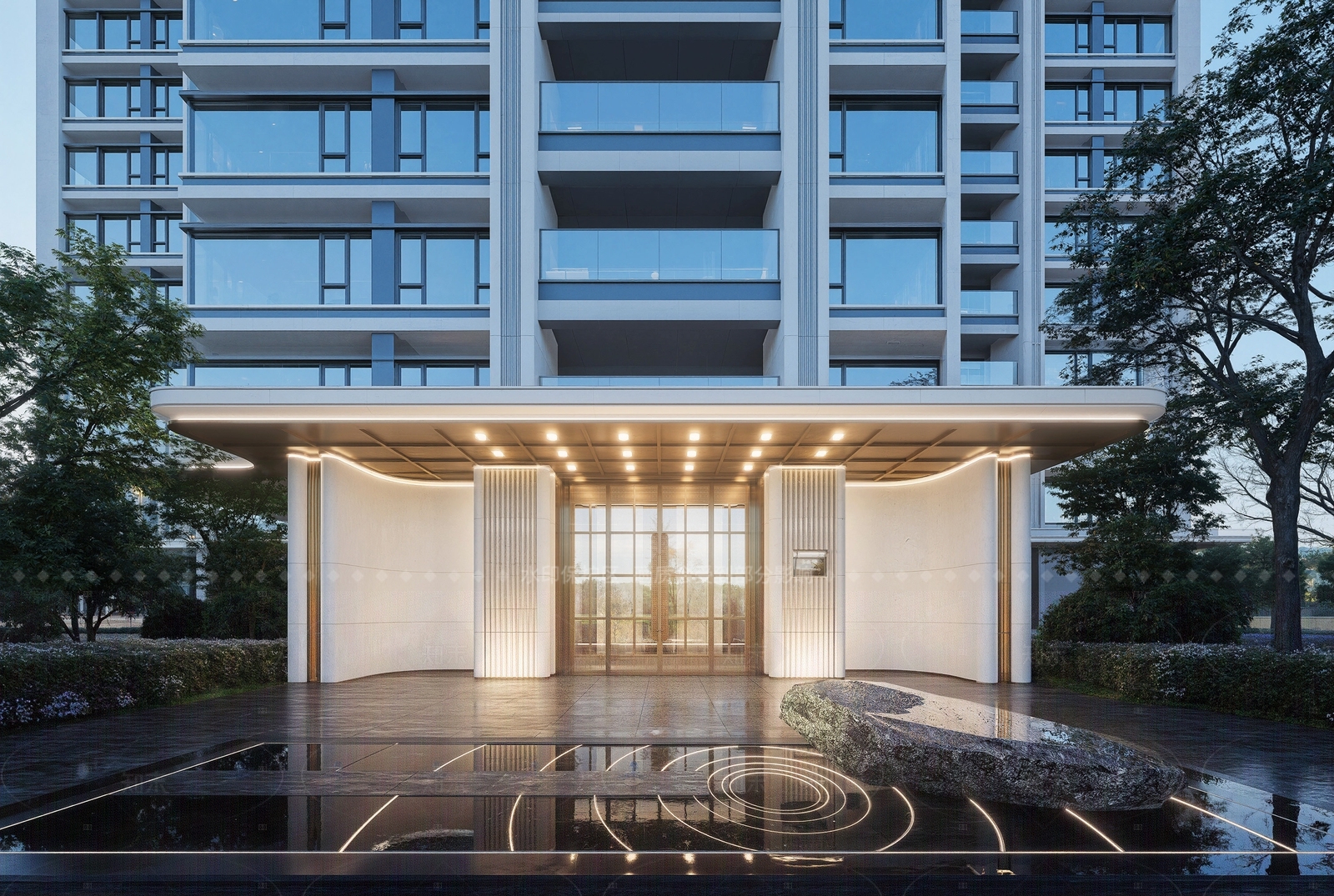 现代轻奢高层住宅SU模型下载【ID:1205648054】