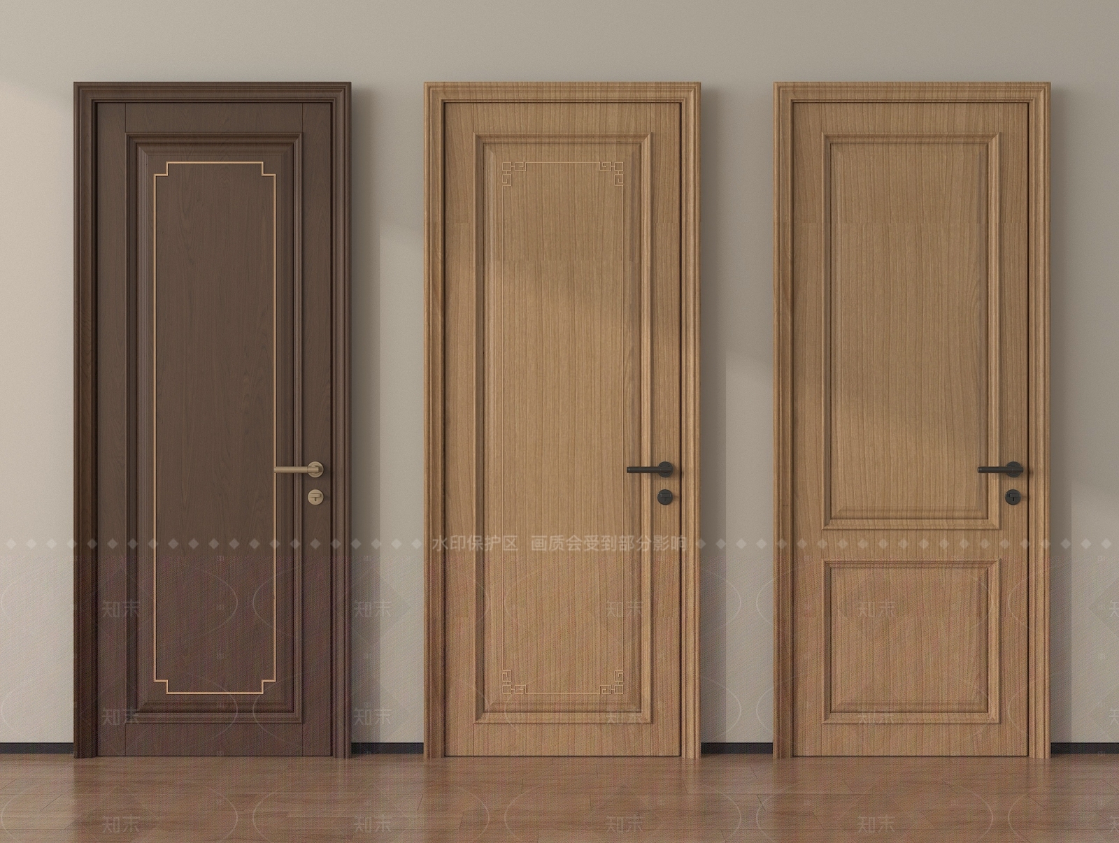 中式单开门3D模型下载【ID:1205648238】