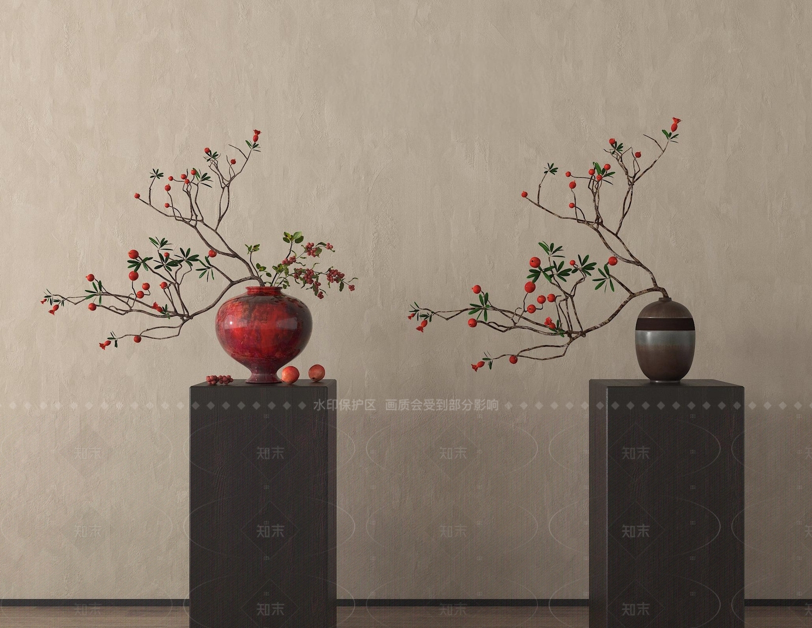 侘寂花艺SU模型下载【ID:1205650112】