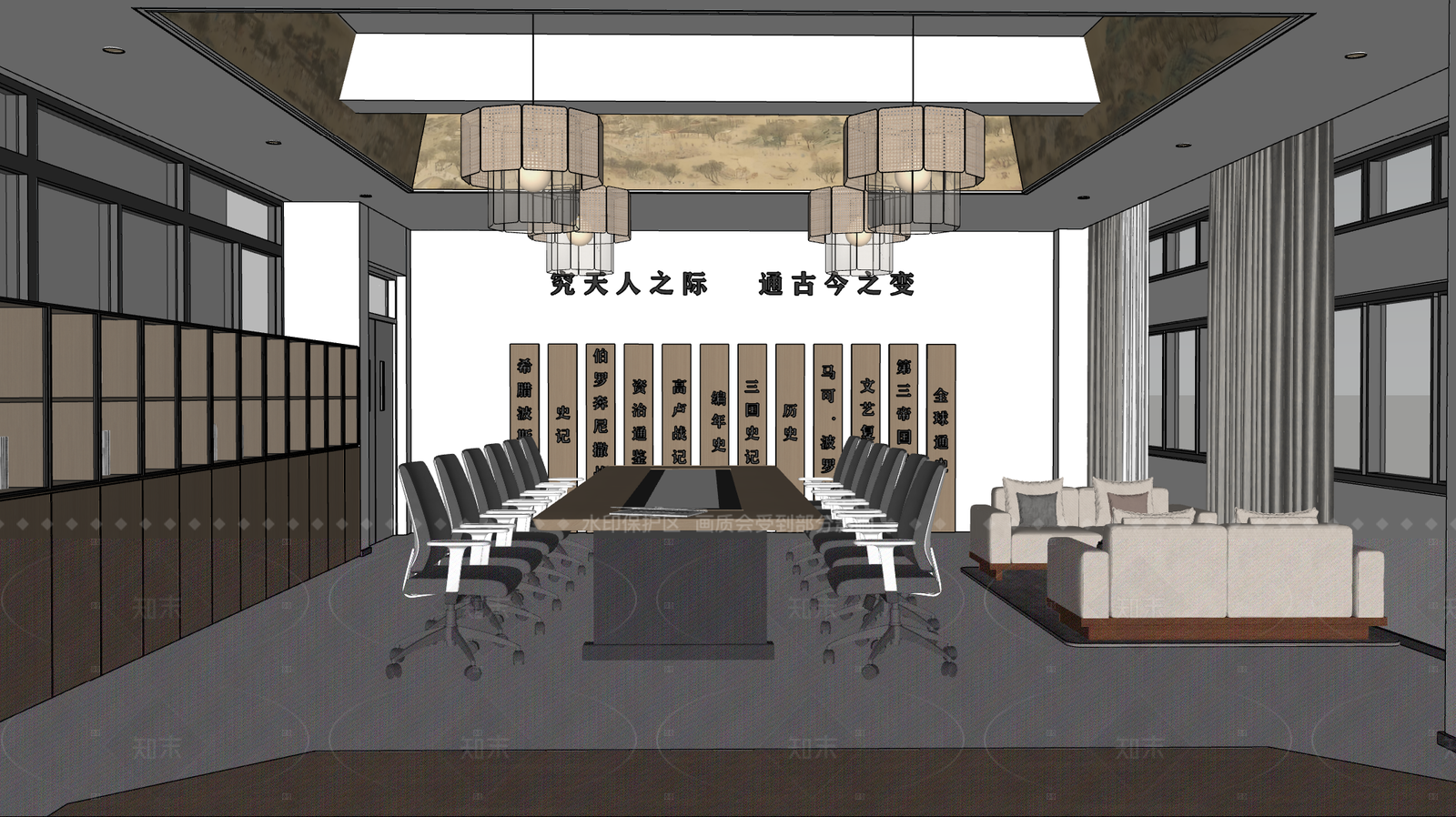 现代新中式其他学校空间SU模型下载【ID:1205654312】