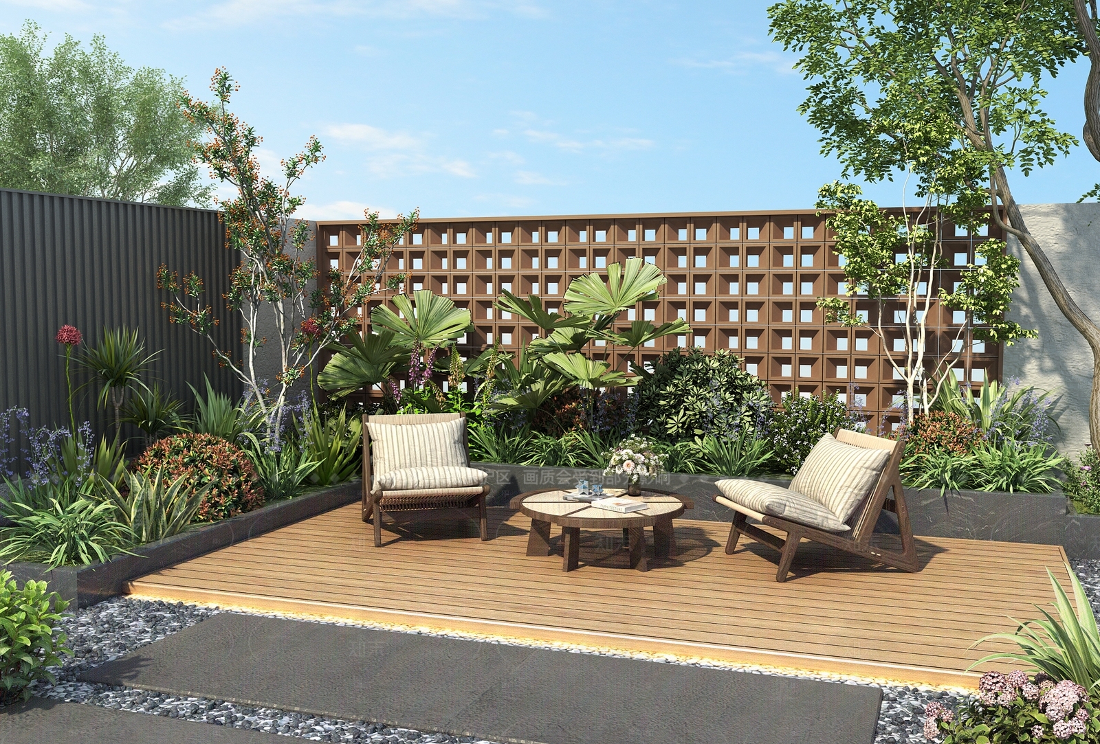 现代庭院3D模型下载【ID:1205656029】