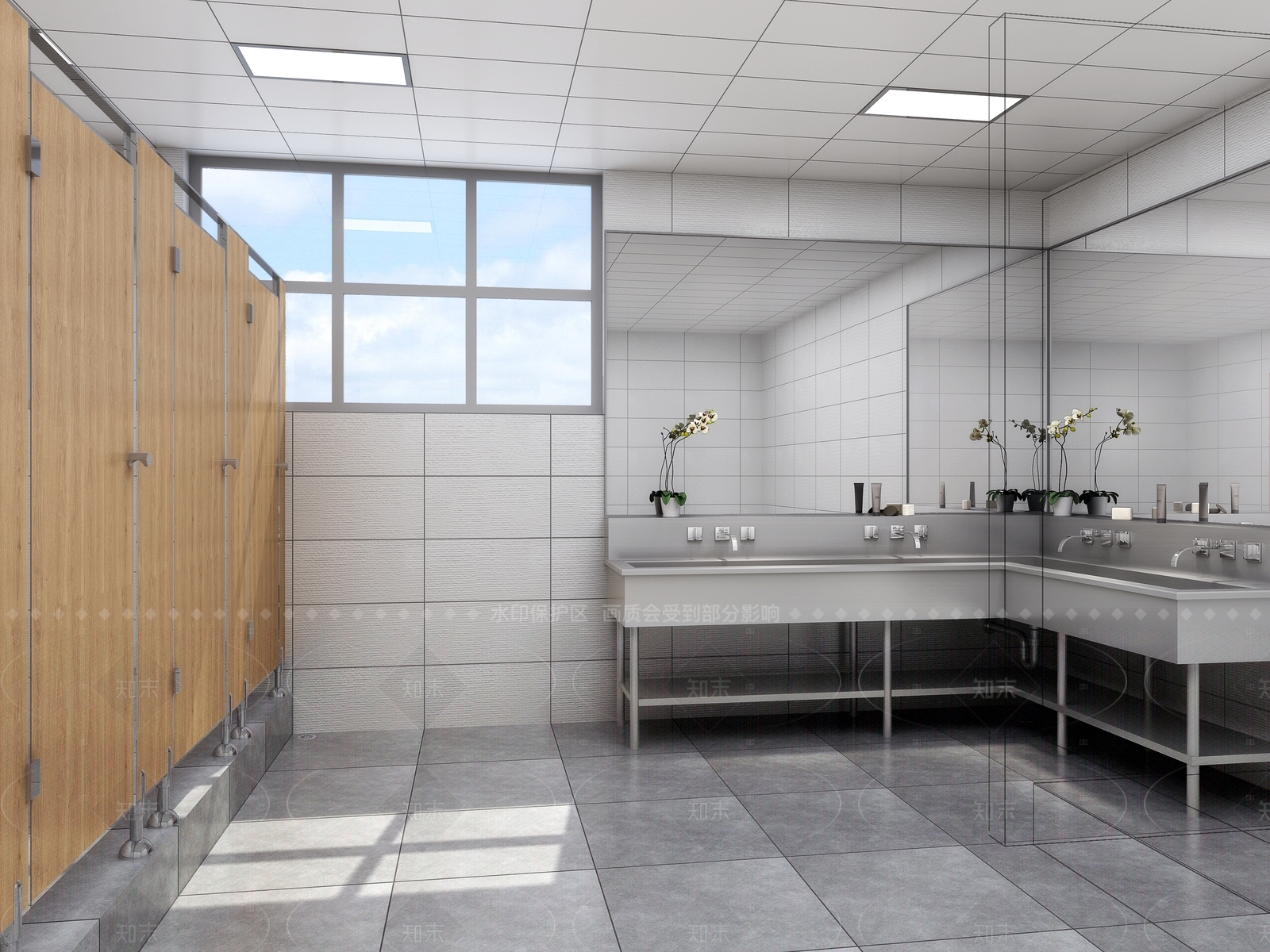 现代公共卫生间3D模型下载【ID:1205657791】