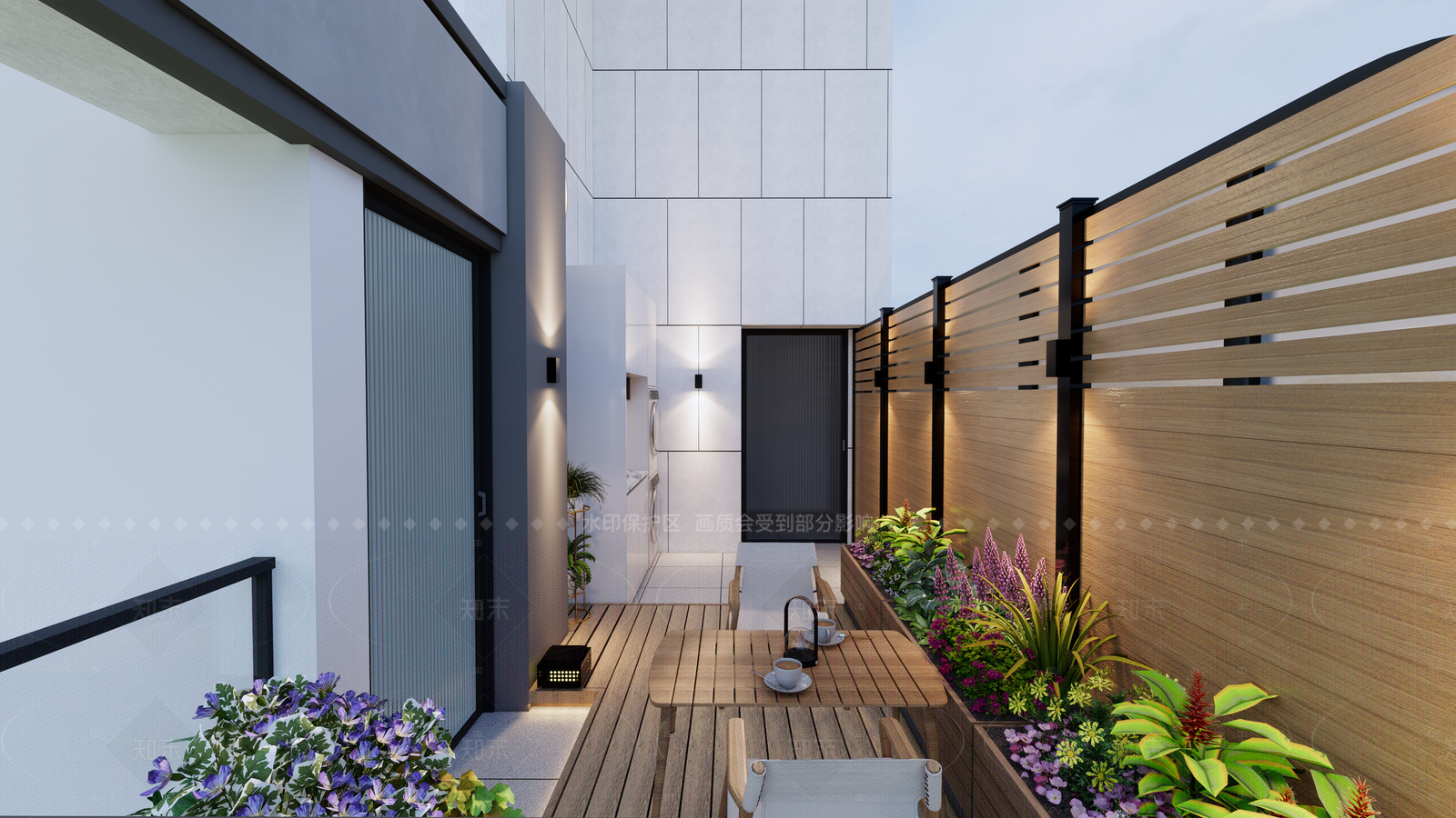 现代简约屋顶花园SU模型下载【ID:1205659581】