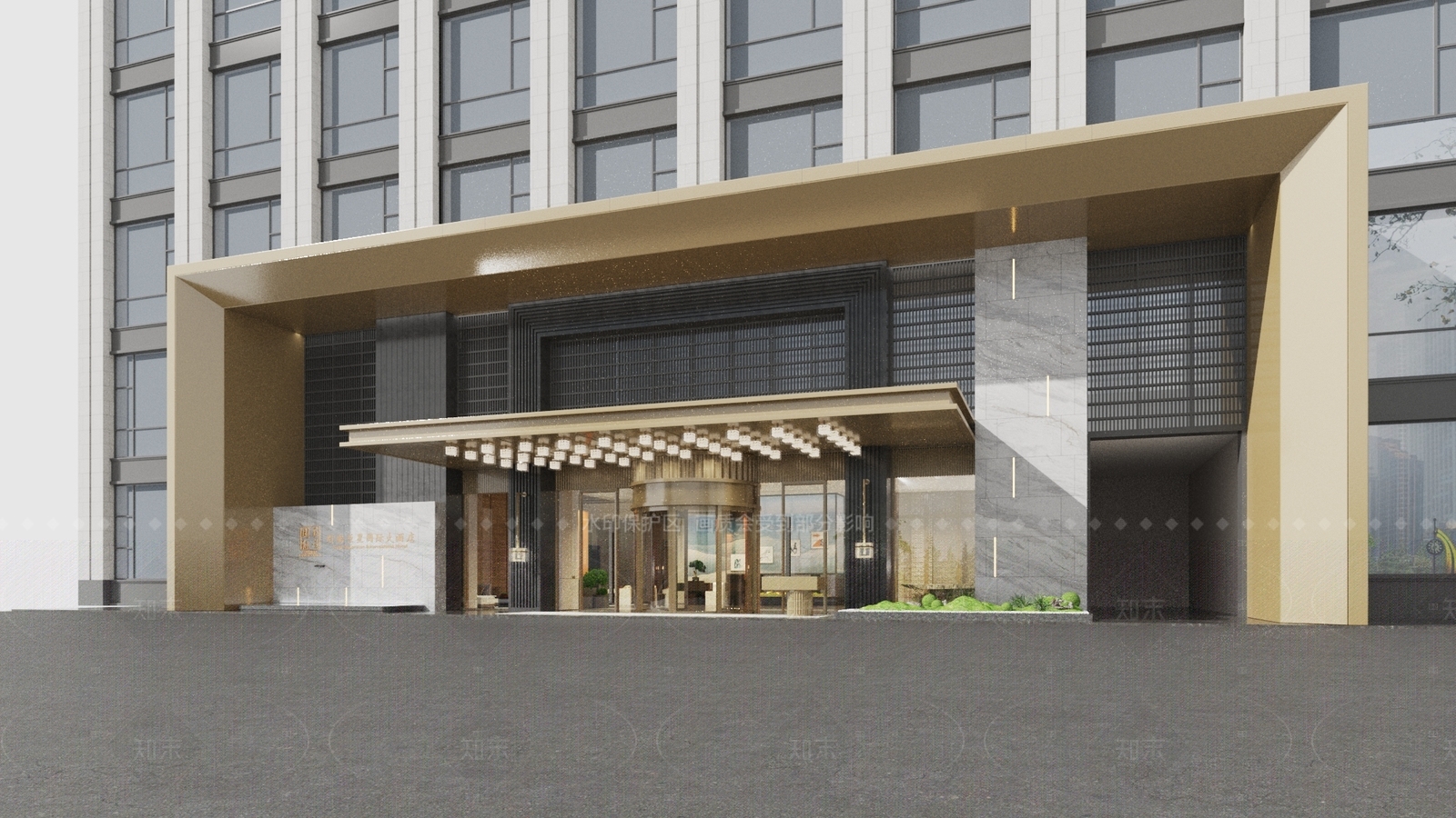 现代酒店建筑SU模型下载【ID:1205659653】