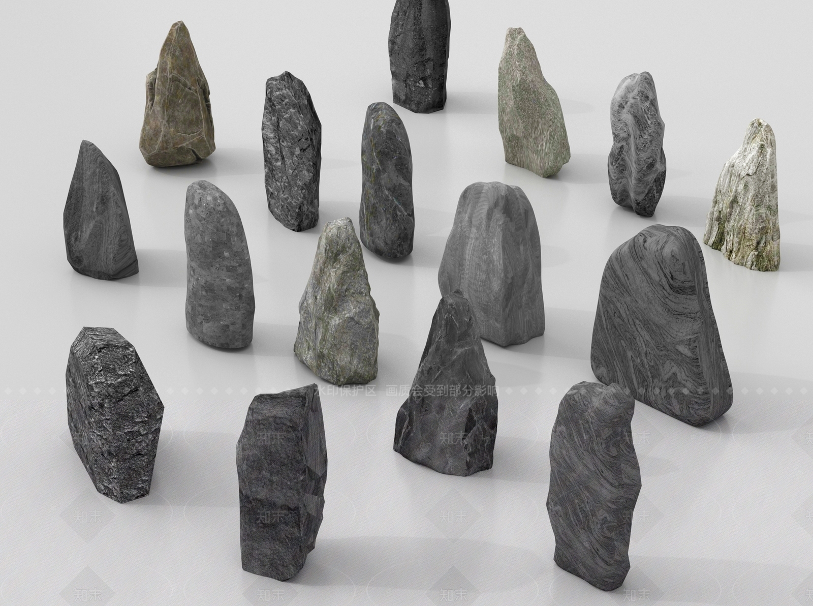 现代石头3D模型下载【ID:1205659997】