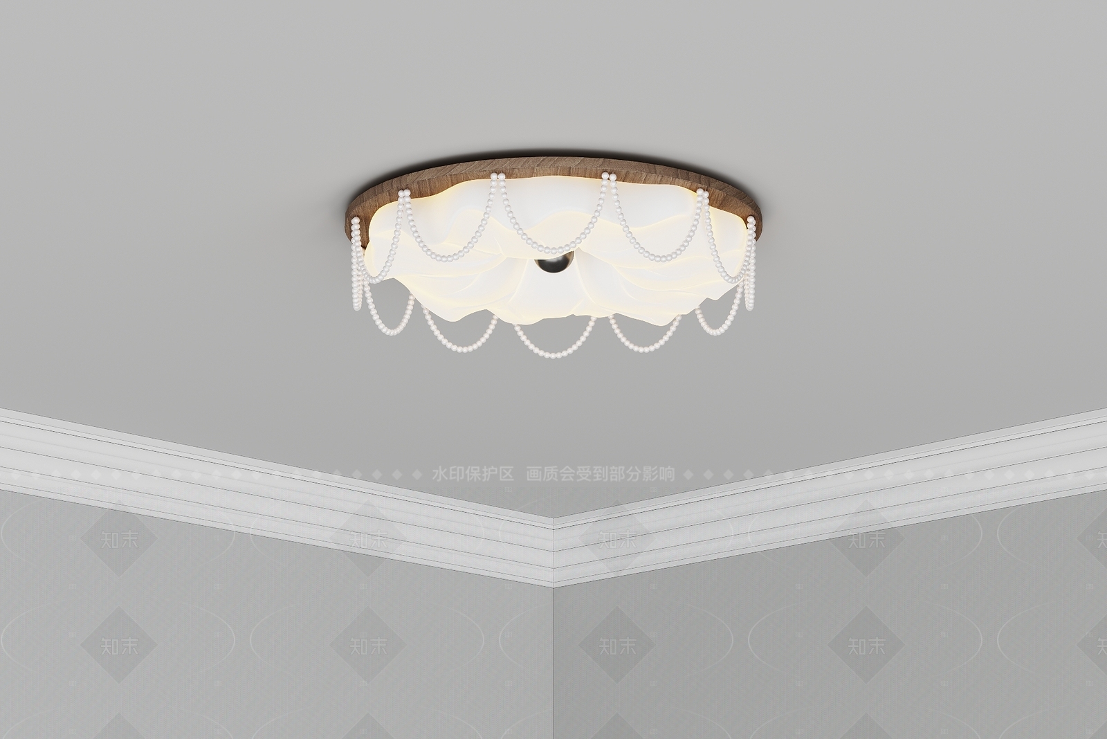 侘寂中古吸顶灯SU模型下载【ID:1205660228】