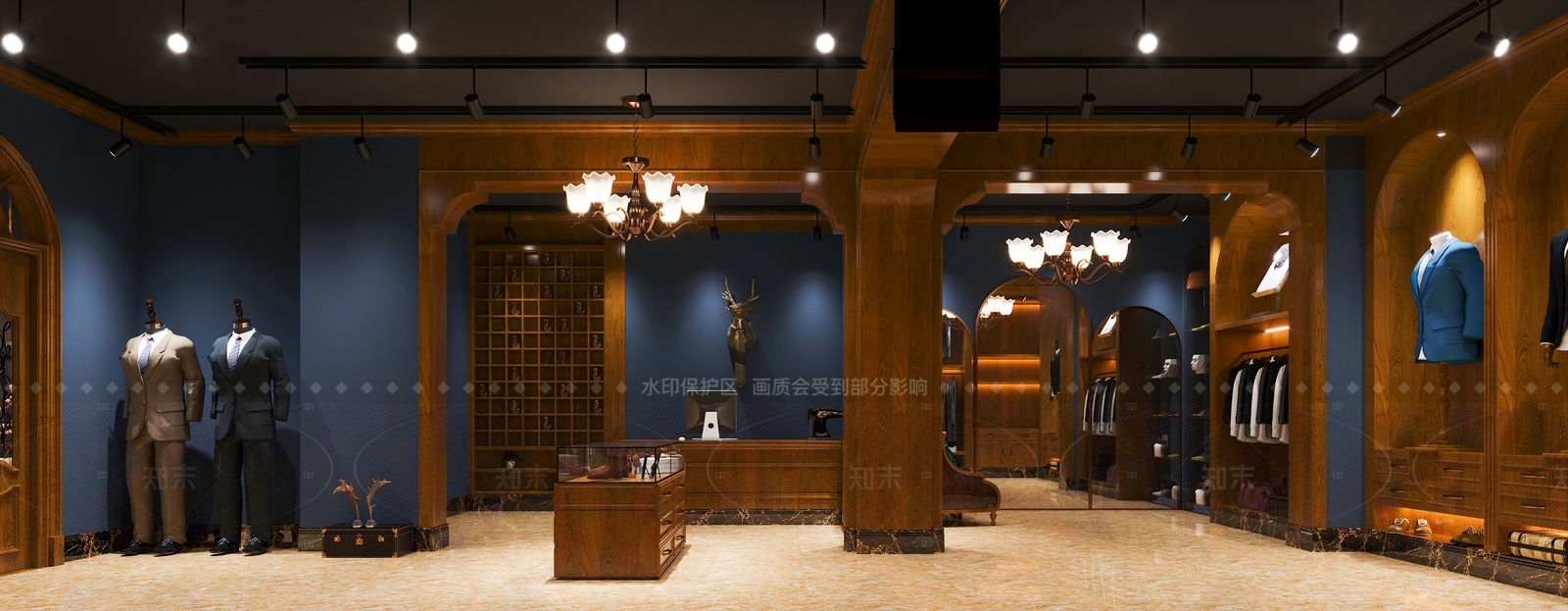 美式欧式服装店3D模型下载【ID:1205660848】