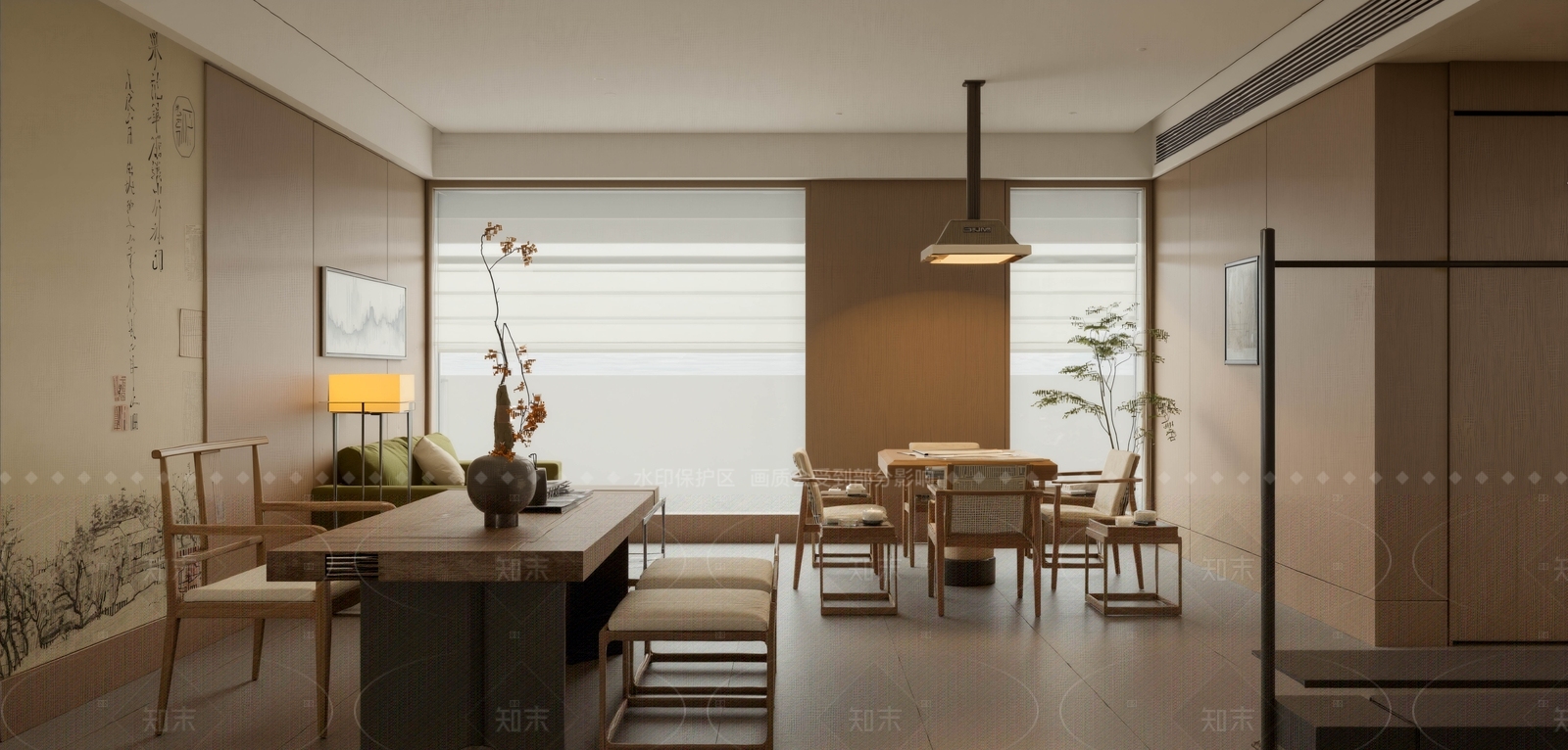 新中式中式棋牌室SU模型下载【ID:1205668158】