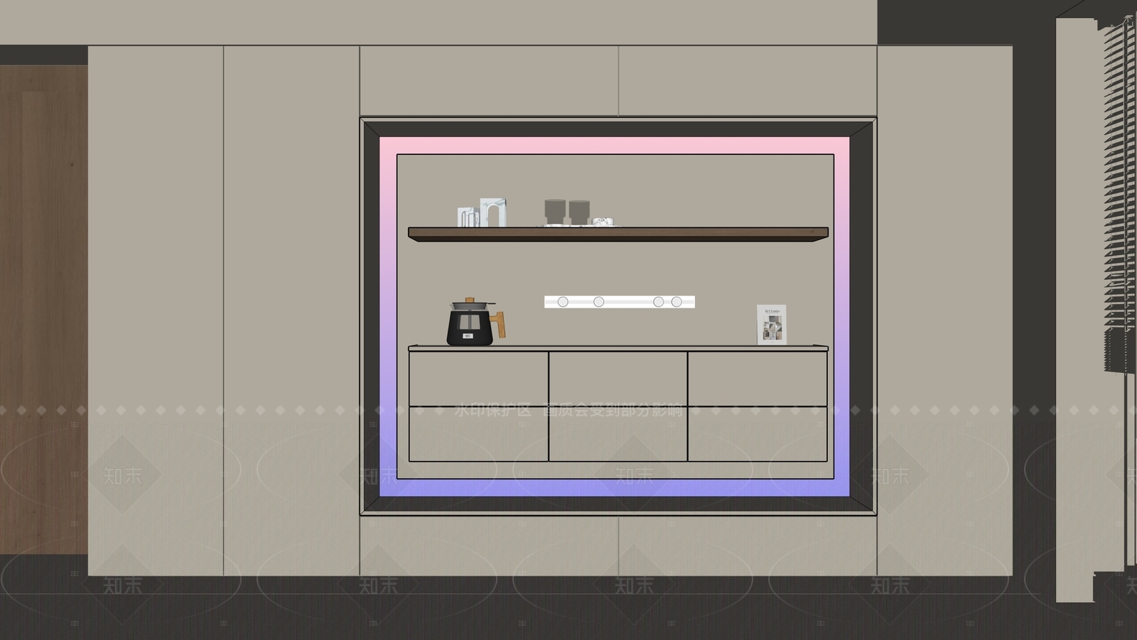 现代极简餐边柜3D模型下载【ID:1205661438】