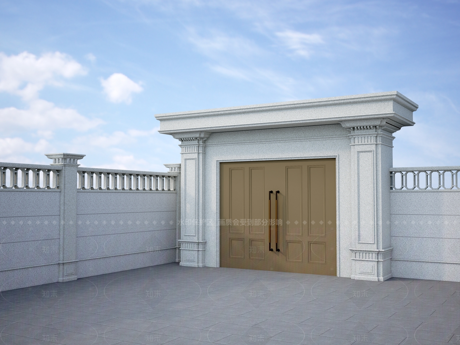 欧式轻奢入口大门SU模型下载【ID:1205663113】