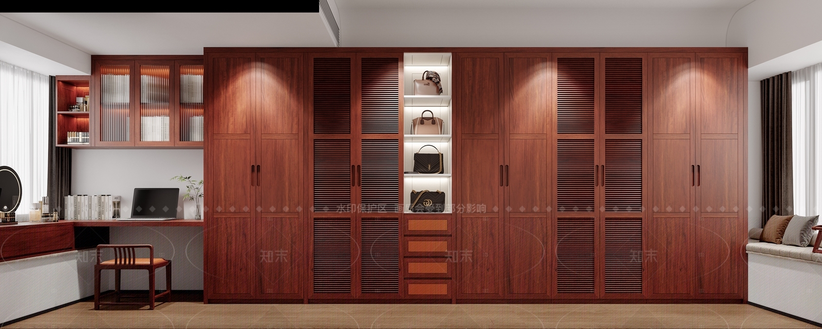 新中式衣柜3D模型下载【ID:1205664963】