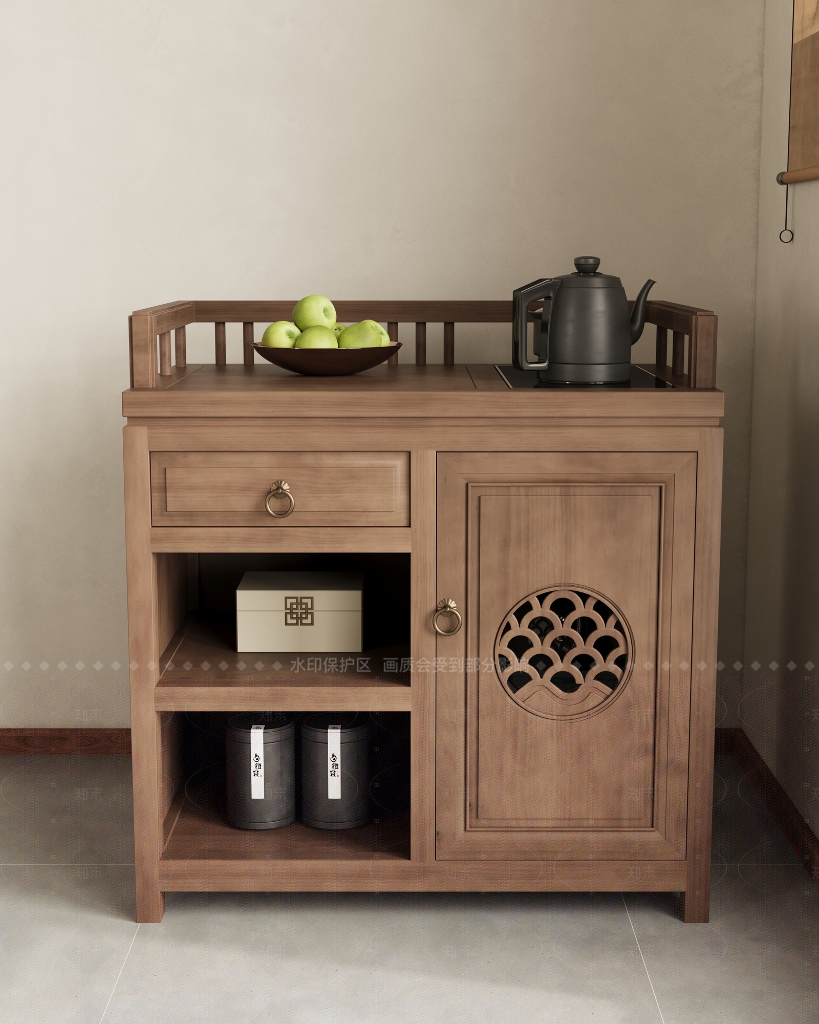 新中式中式茶柜3D模型下载【ID:1205666388】