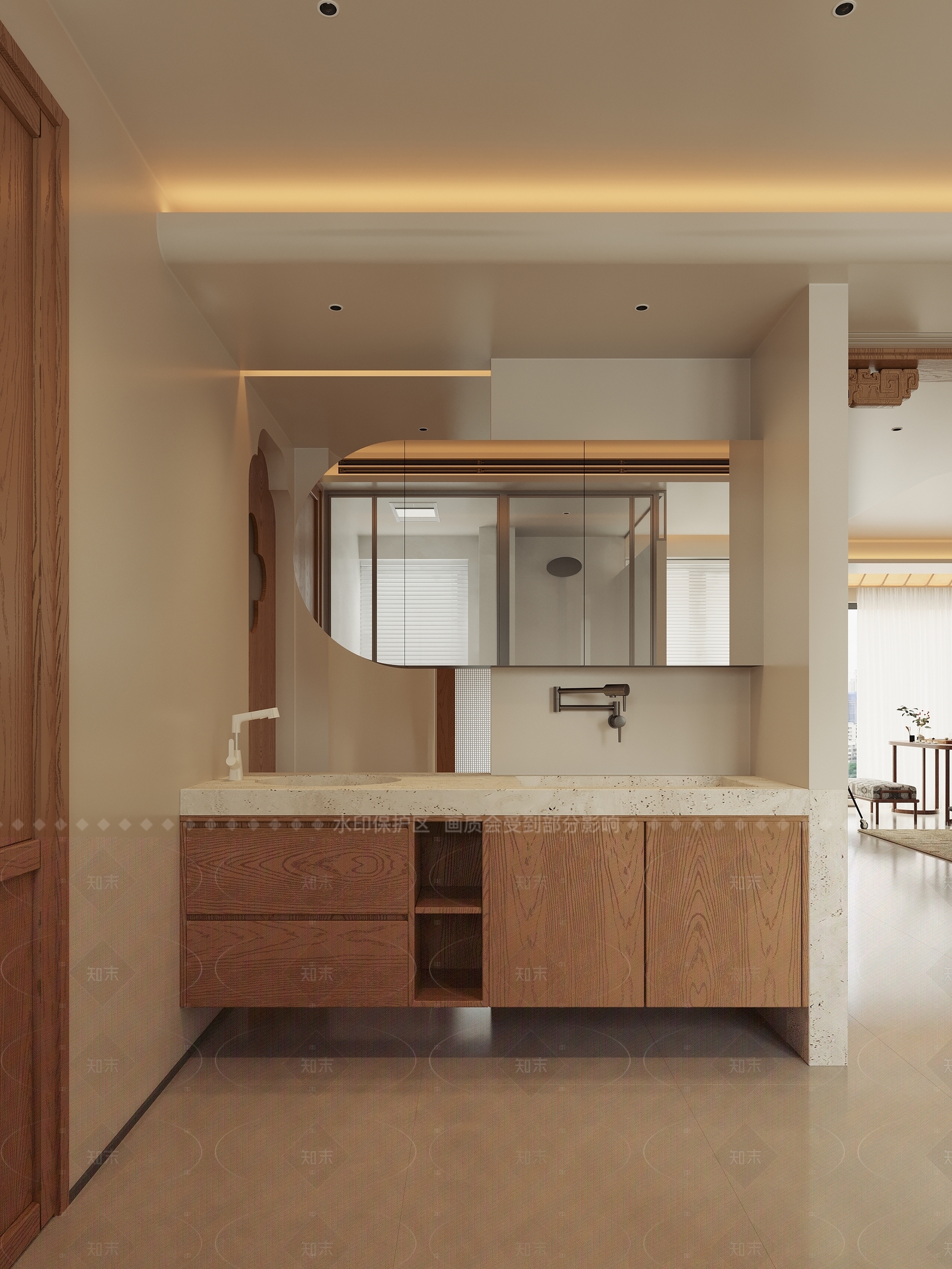 新中式禅意卫生间3D模型下载【ID:1205667032】