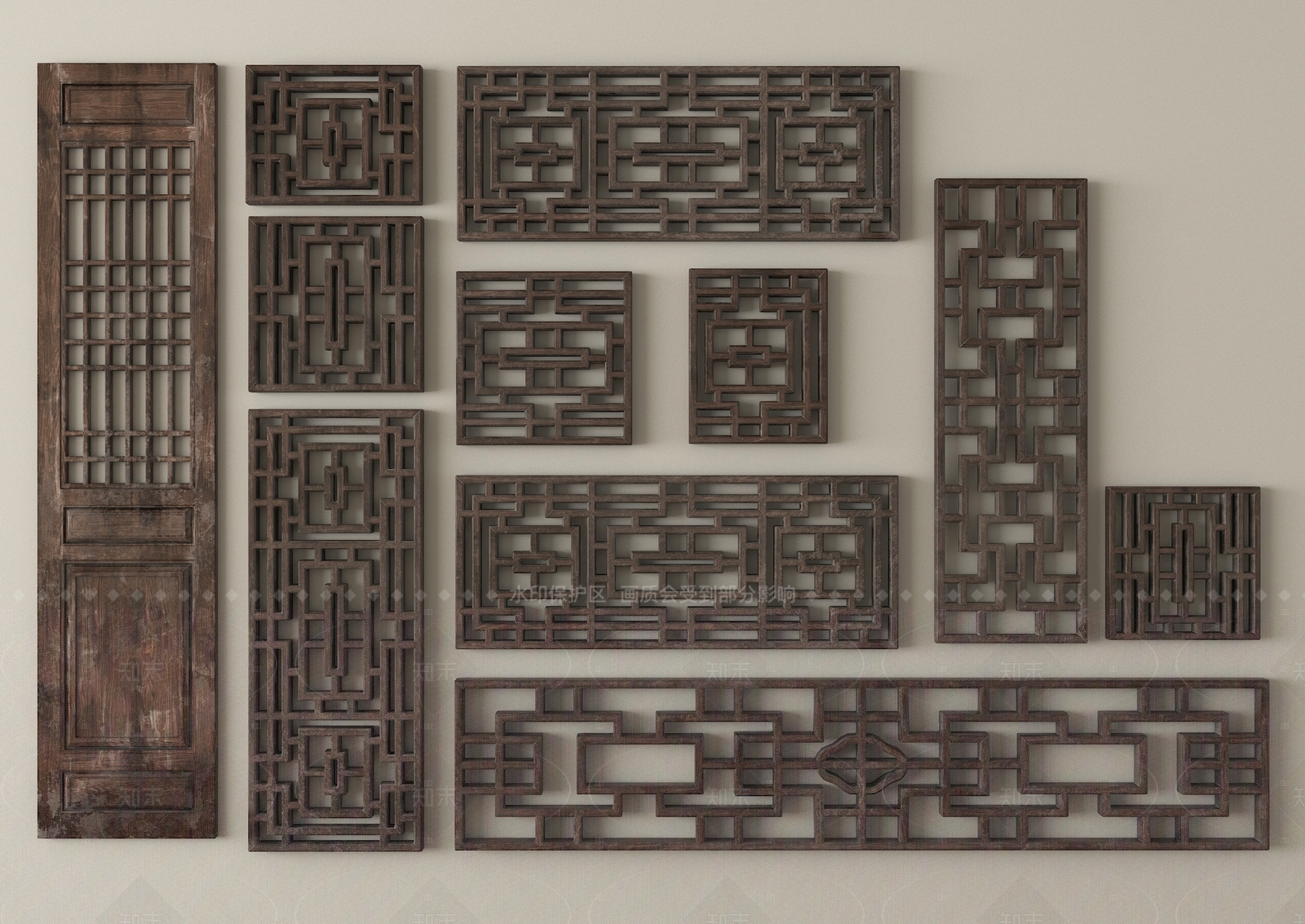 中式镂花窗SU模型下载【ID:1205666924】
